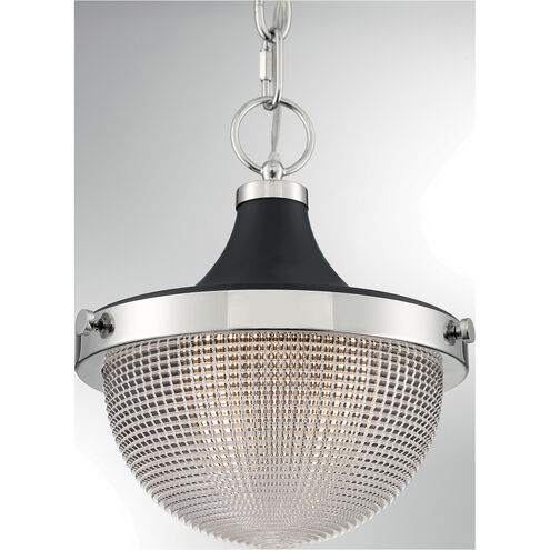 Faro 1 Light 10 inch Polished Nickel and Black Accents Pendant Ceiling Light