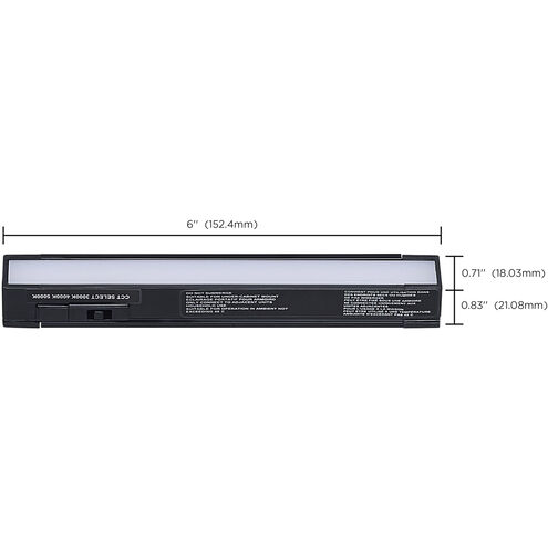 CounterQuickSlim 120 LED 6 inch Black Under Cabinet & Cove