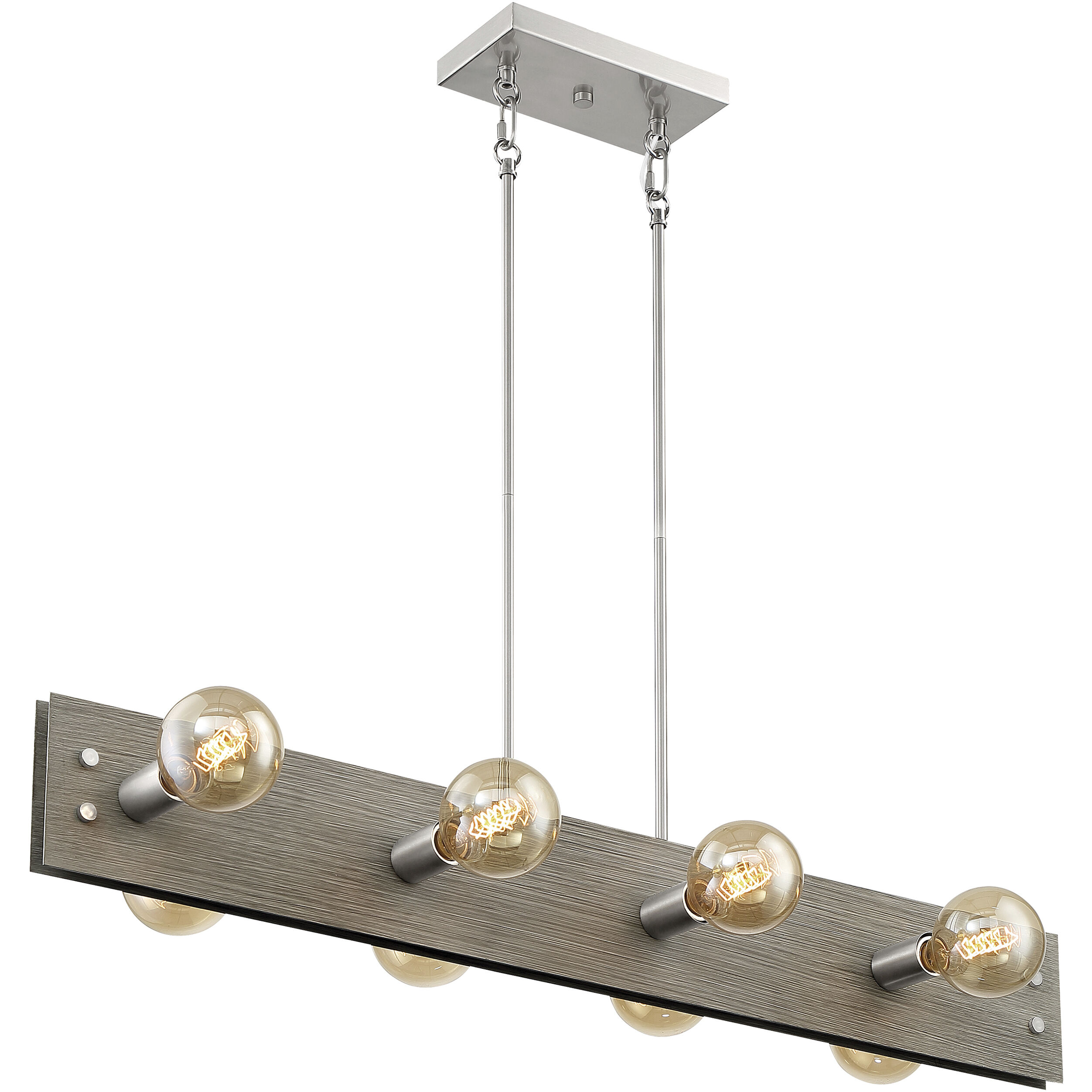 Stella 8 Light 6 inch Driftwood and Brushed Nickel Accents Pendant Ceiling Light