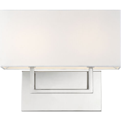 Tribeca 2 Light 14 inch Polished Nickel and White Fabric Vanity Light Wall Light