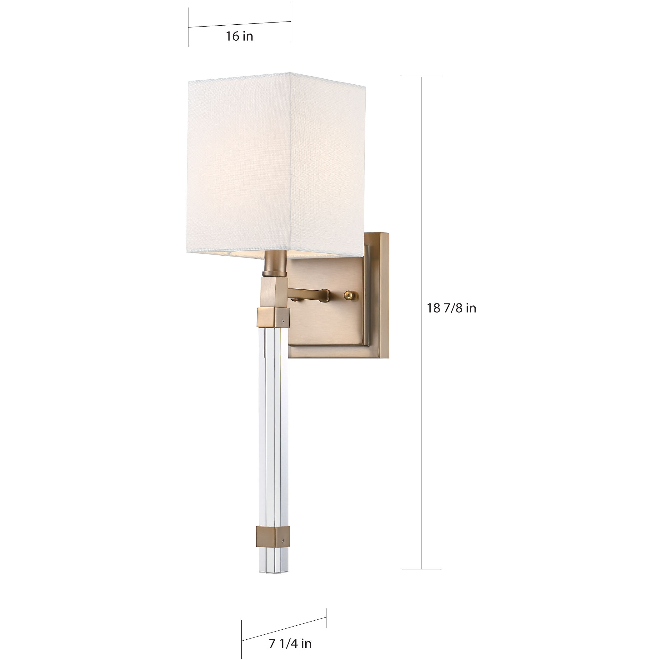 Tompson 1 Light 5 inch Burnished Brass and White Wall Sconce Wall Light