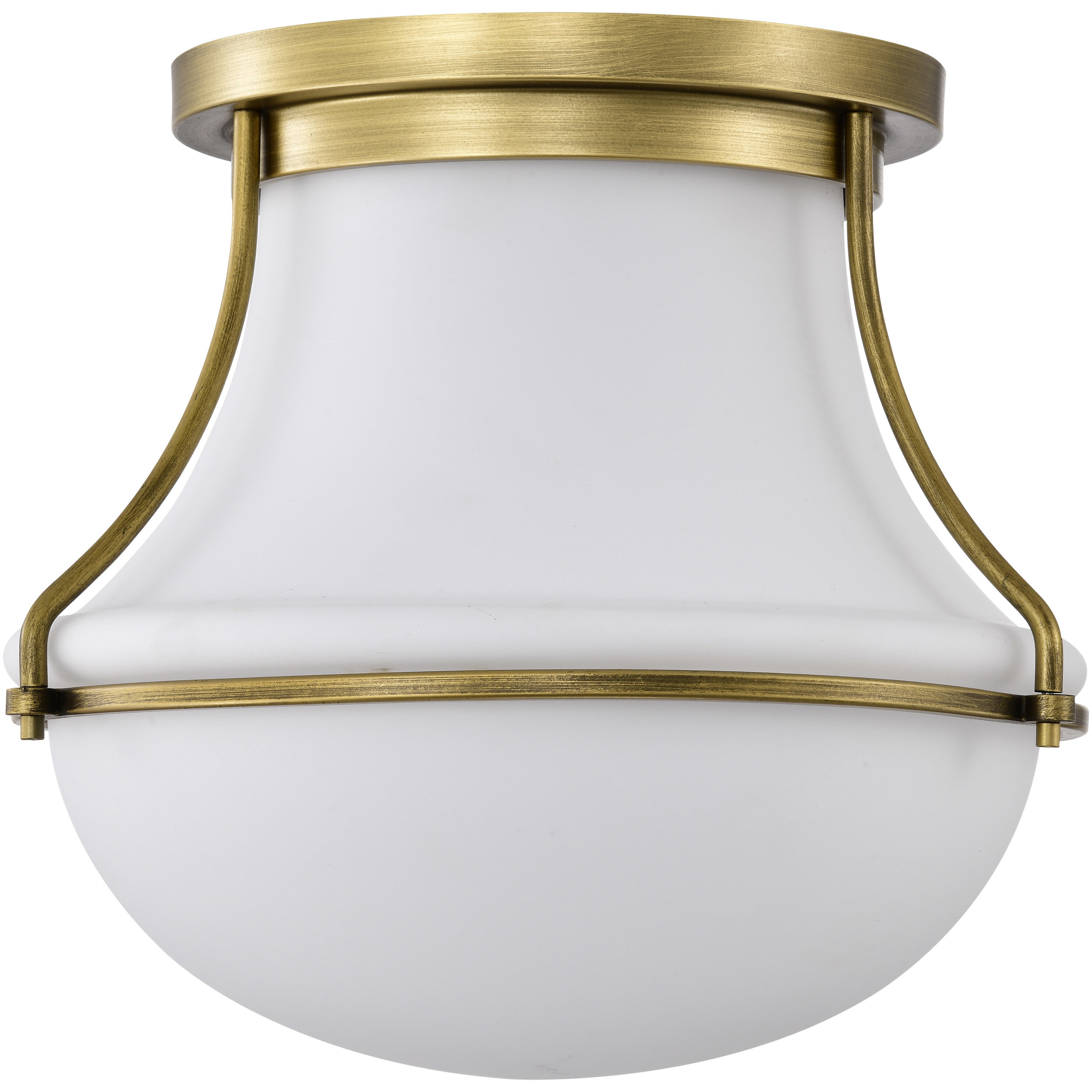 Valdora 1 Light 14 inch Natural Brass Flush Mount Ceiling Light