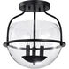 Amado 3 Light 14 inch Matte Black Semi Flush Mount Ceiling Light