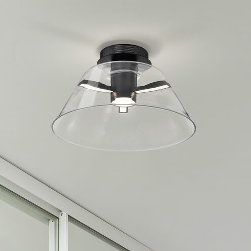 Edmond LED 17 inch Matte Black Semi Flush Mount Ceiling Light