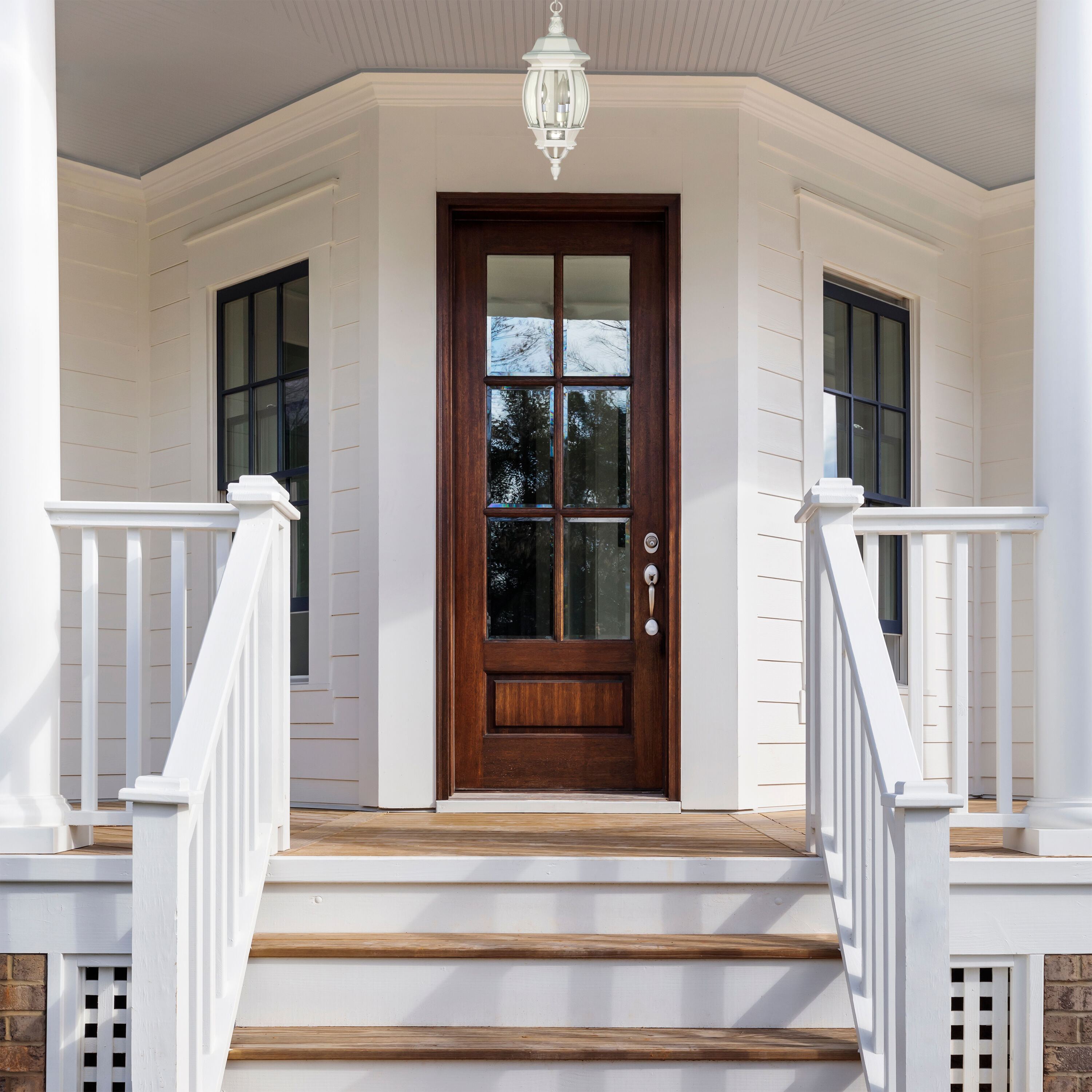 Central Park 3 Light 7 inch White Outdoor Hanging Lantern