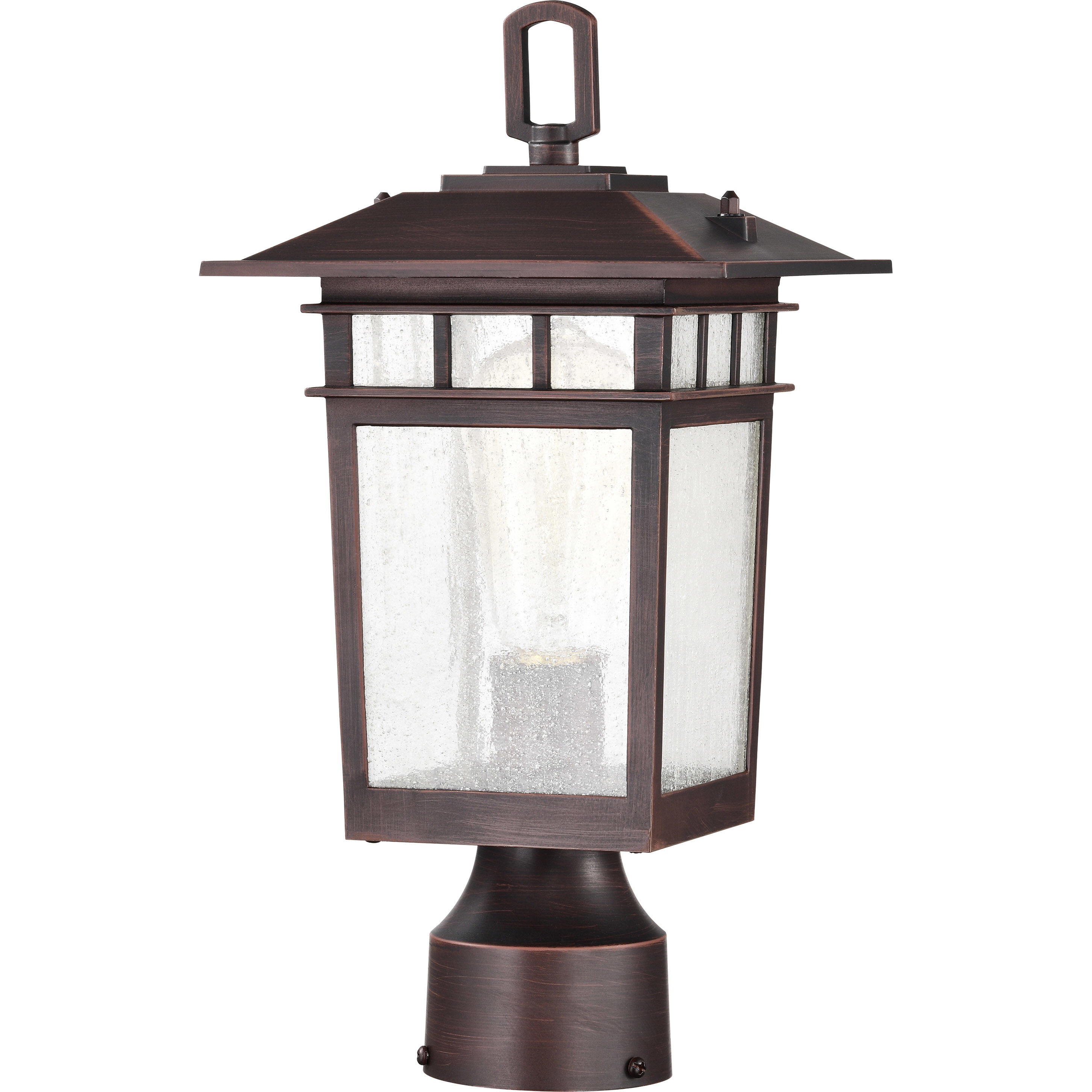 Cove Neck 14 inch Rustic Bronze Post Lantern, Small