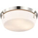 Rowen 3 Light 14.63 inch Brushed Nickel Flush Mount Ceiling Light