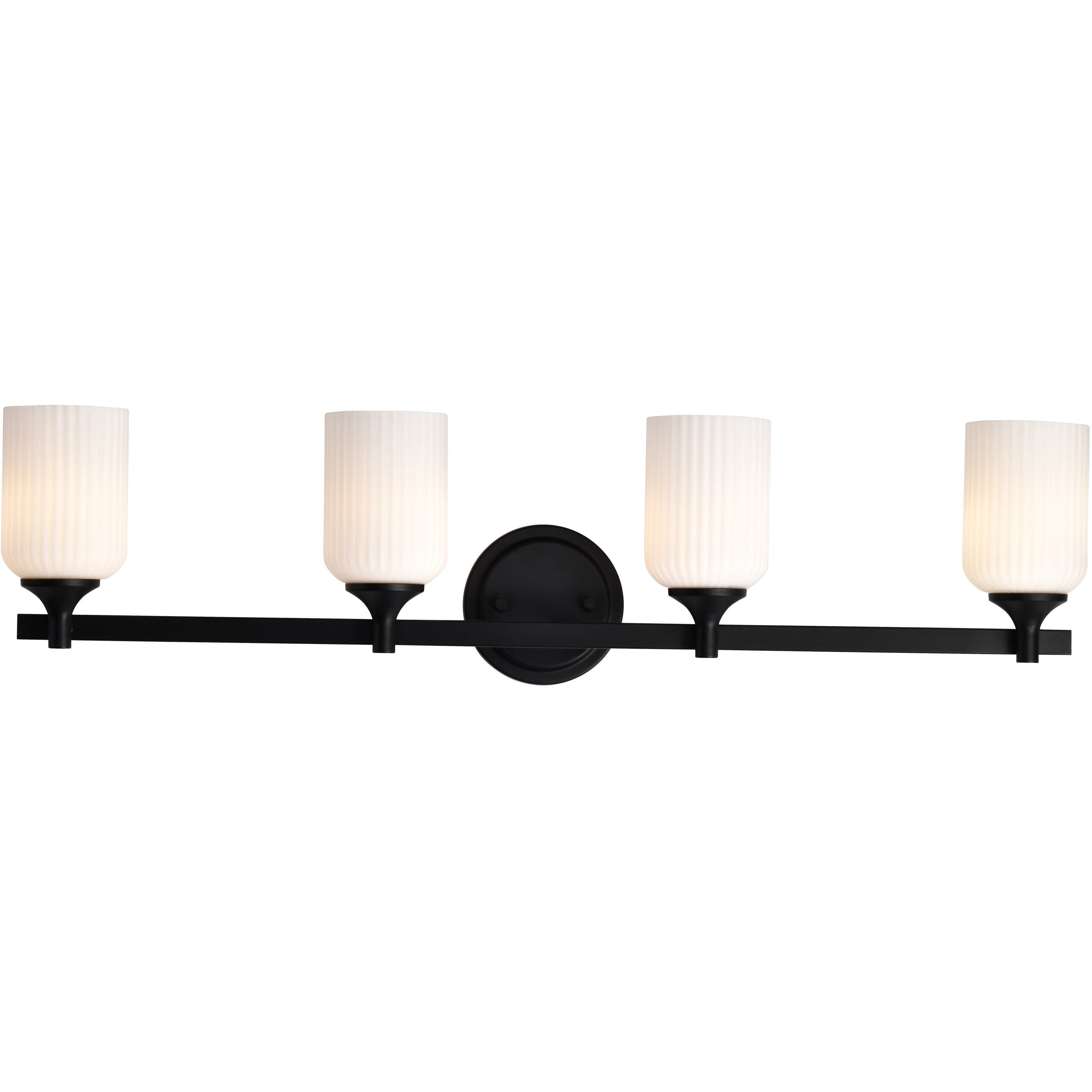 Solara 32.63 inch Matte Black Vanity Wall Light
