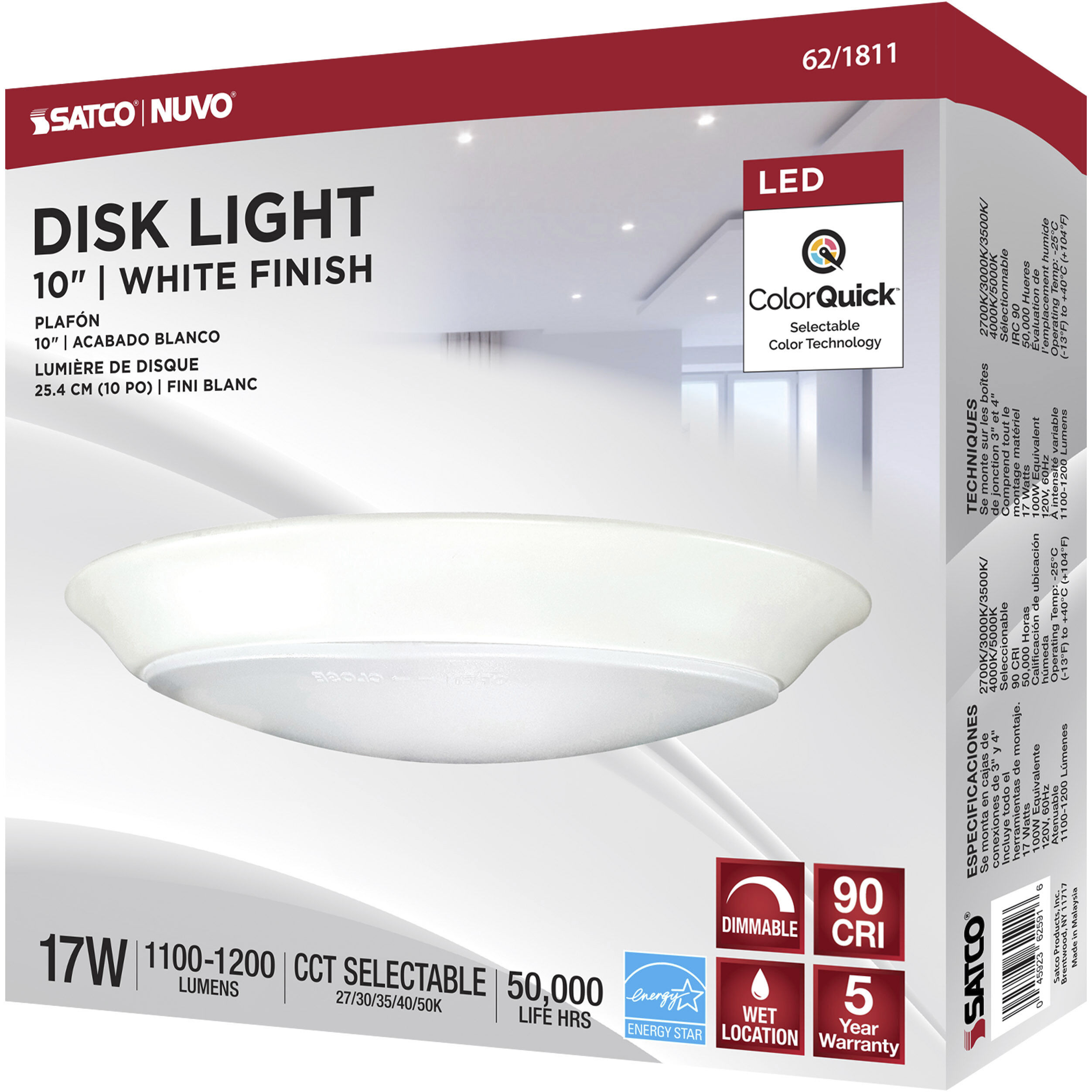 Brentwood Integrated LED White LED Disk