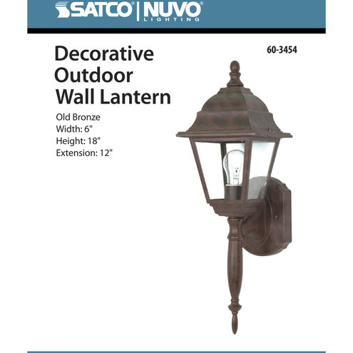 Briton 1 Light 18 inch Old Bronze Outdoor Wall Lantern