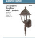 Briton 1 Light 18 inch Old Bronze Outdoor Wall Lantern
