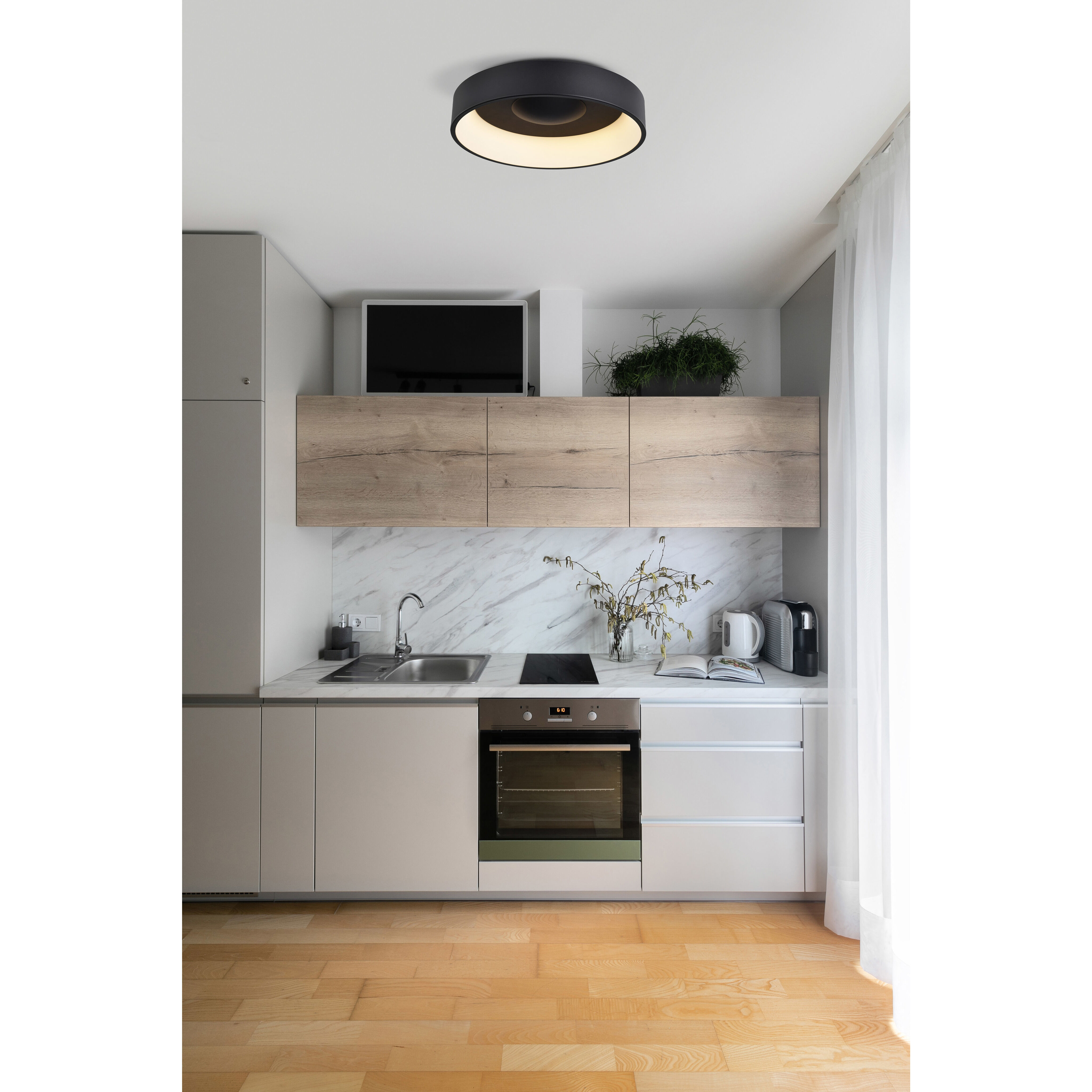 Orbit LED 23 inch Black Flush Mount Ceiling Light