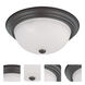 Brentwood 3 Light 15 inch Mahogany Bronze Flush Mount Ceiling Light