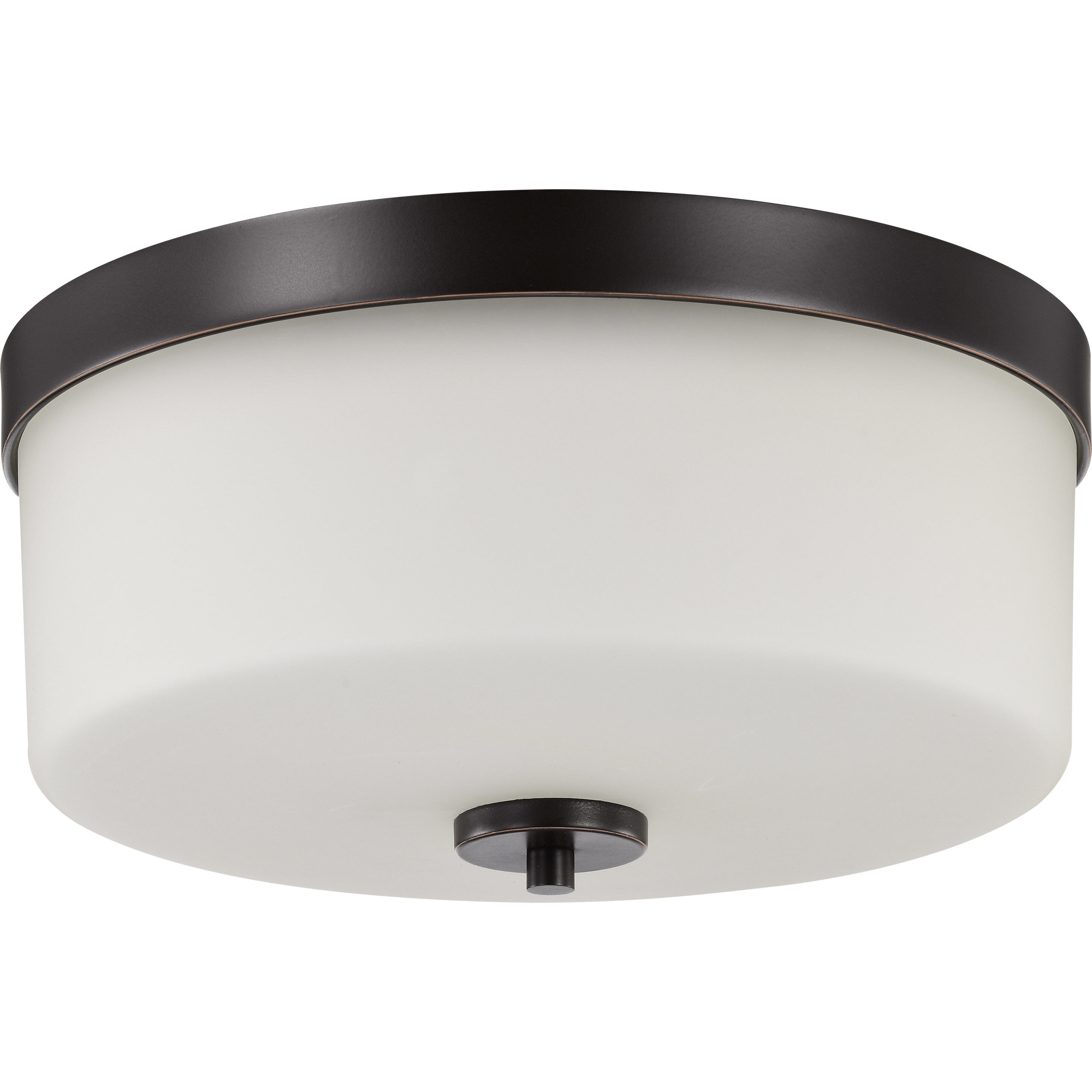 Denver 2 Light 13.63 inch Mahogany Bronze Flush Mount Ceiling Light