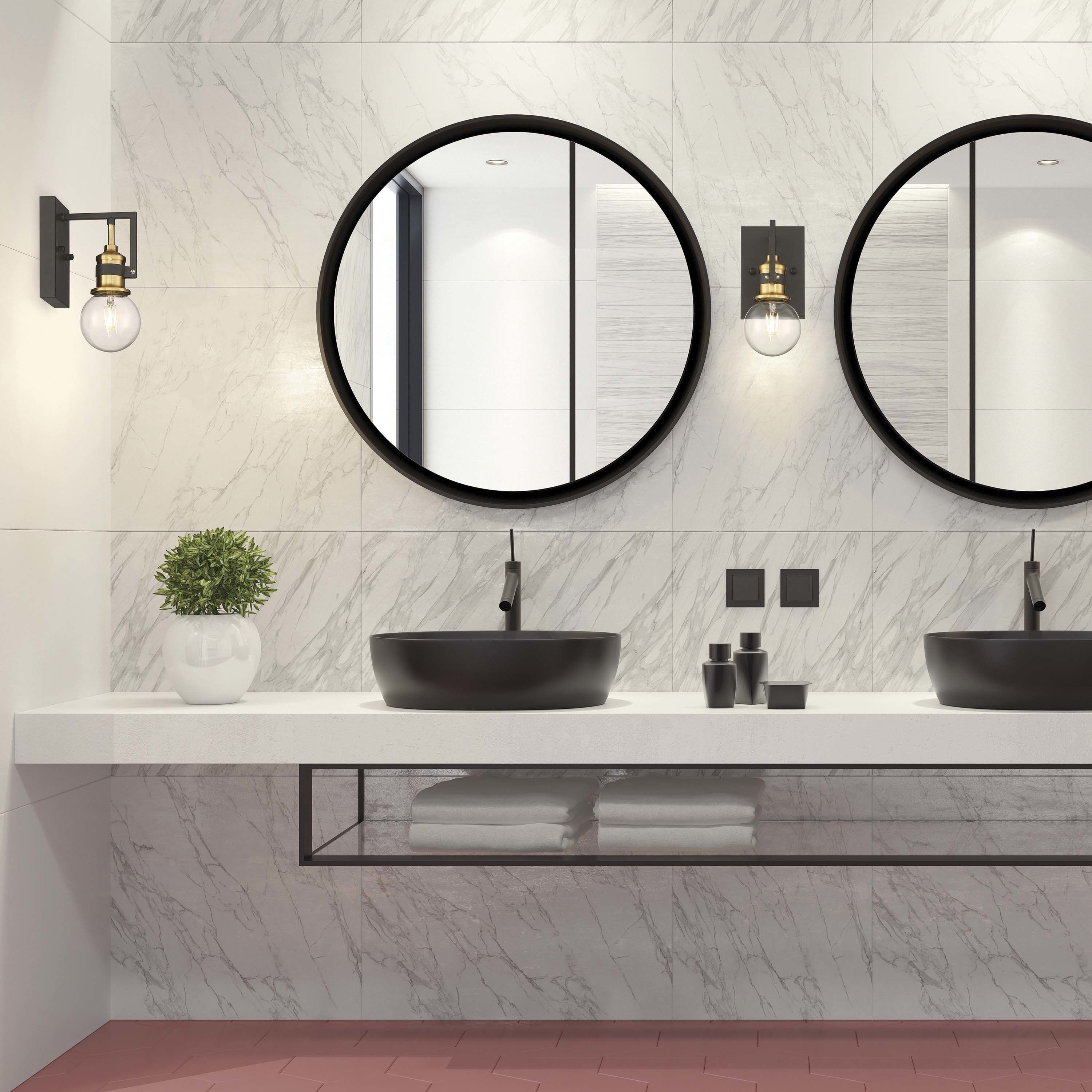 Intention 1 Light 5 inch Warm Brass and Black Vanity Light Wall Light