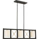 Boxer 3 Light 38 inch Matte Black and Antique Silver Accents Island Pendant Ceiling Light