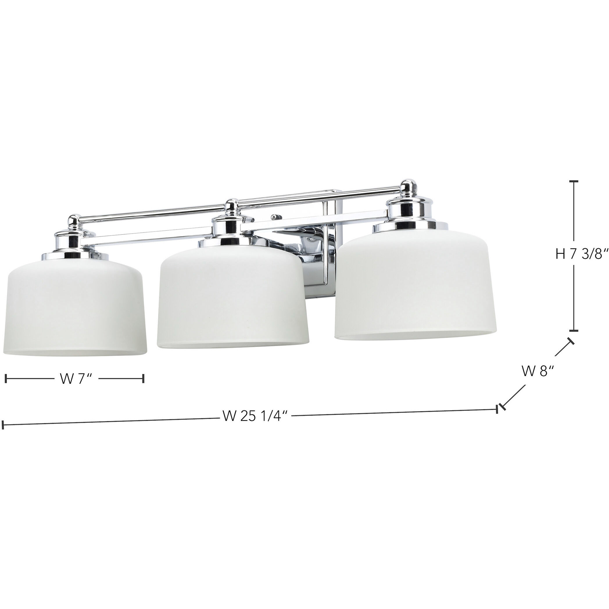 Soho 3 Light 25 inch Polished Chrome Vanity Light Wall Light