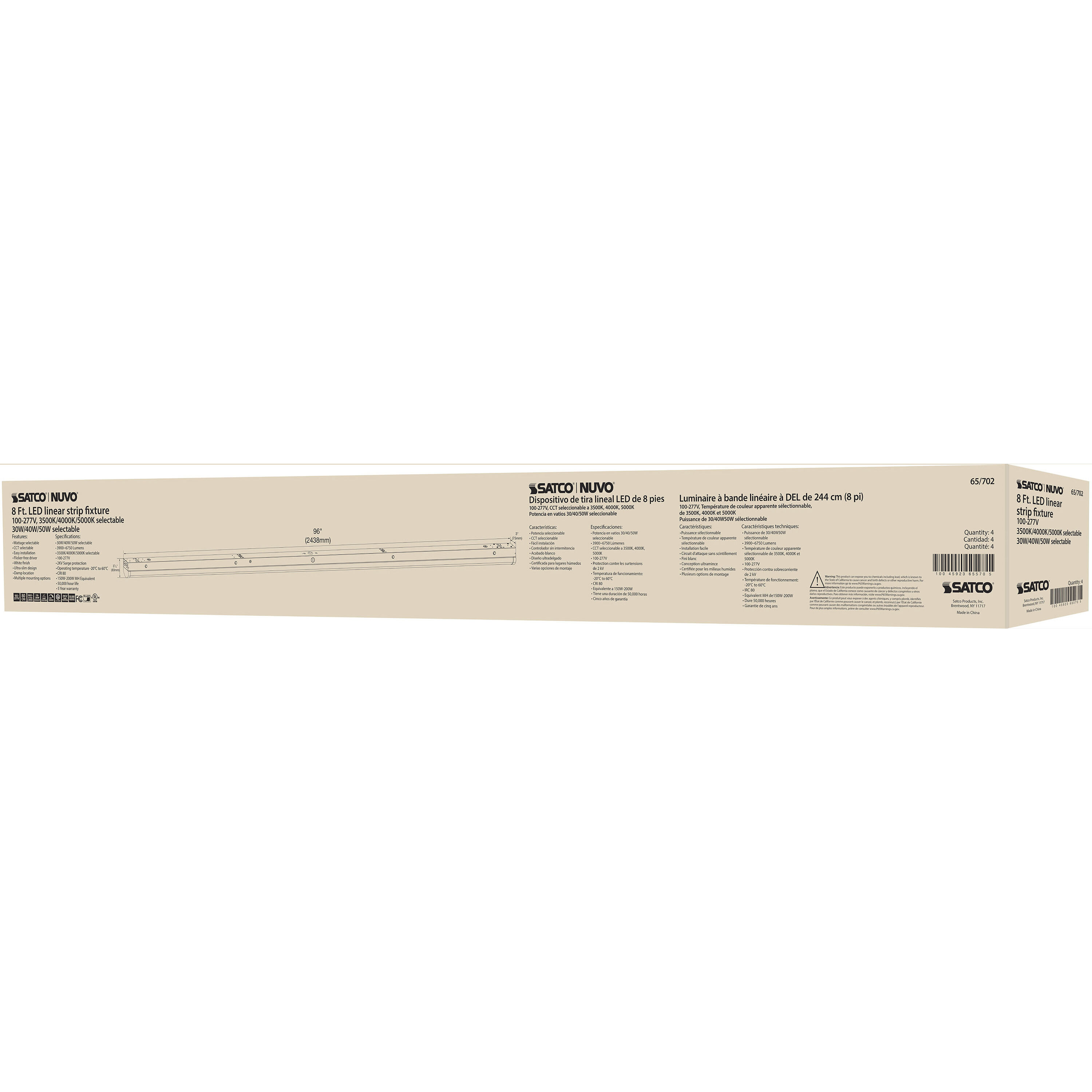 Brentwood LED 3 inch White Linear Strip Ceiling Light