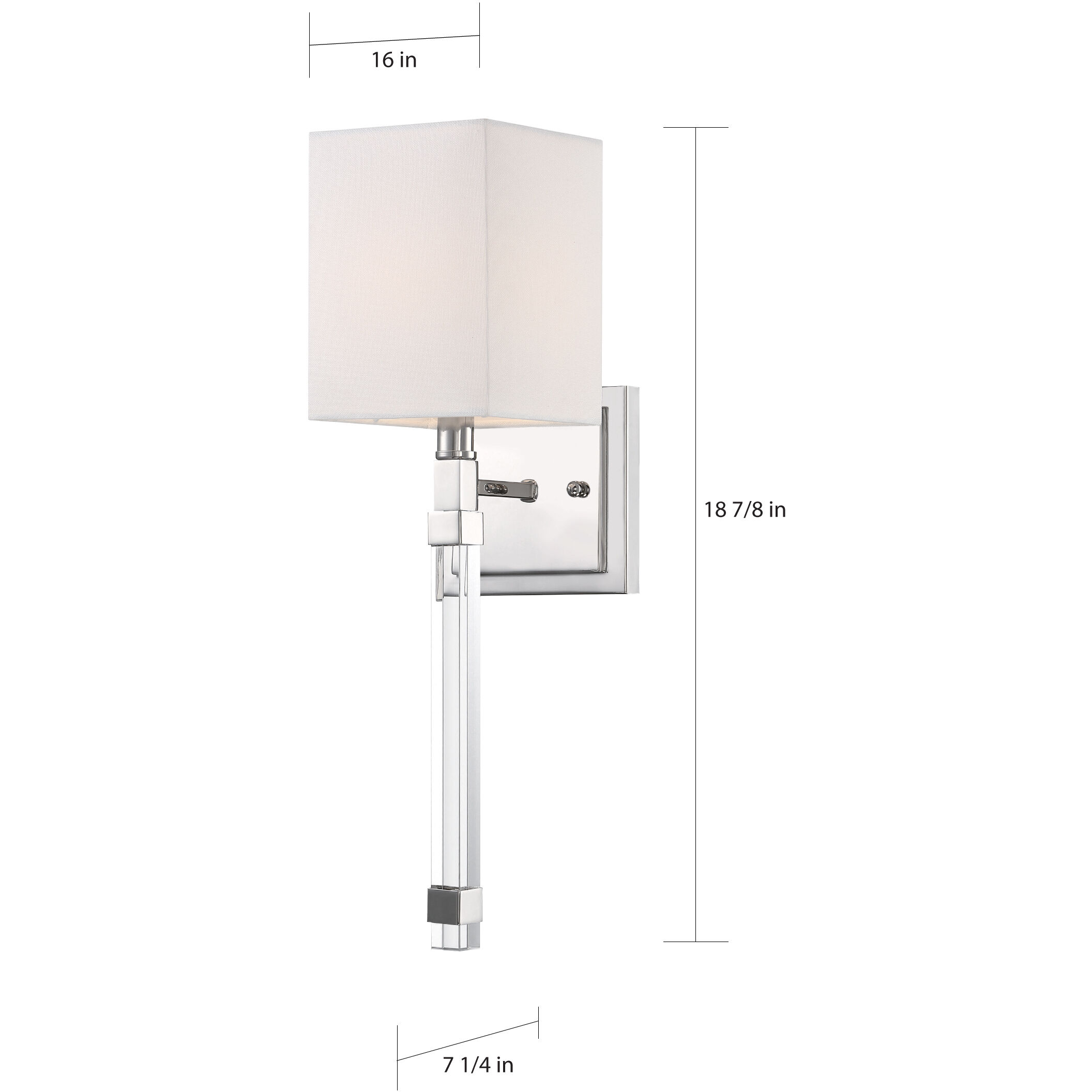 Tompson 1 Light 5 inch Polished Nickel and White Fabric Wall Sconce Wall Light