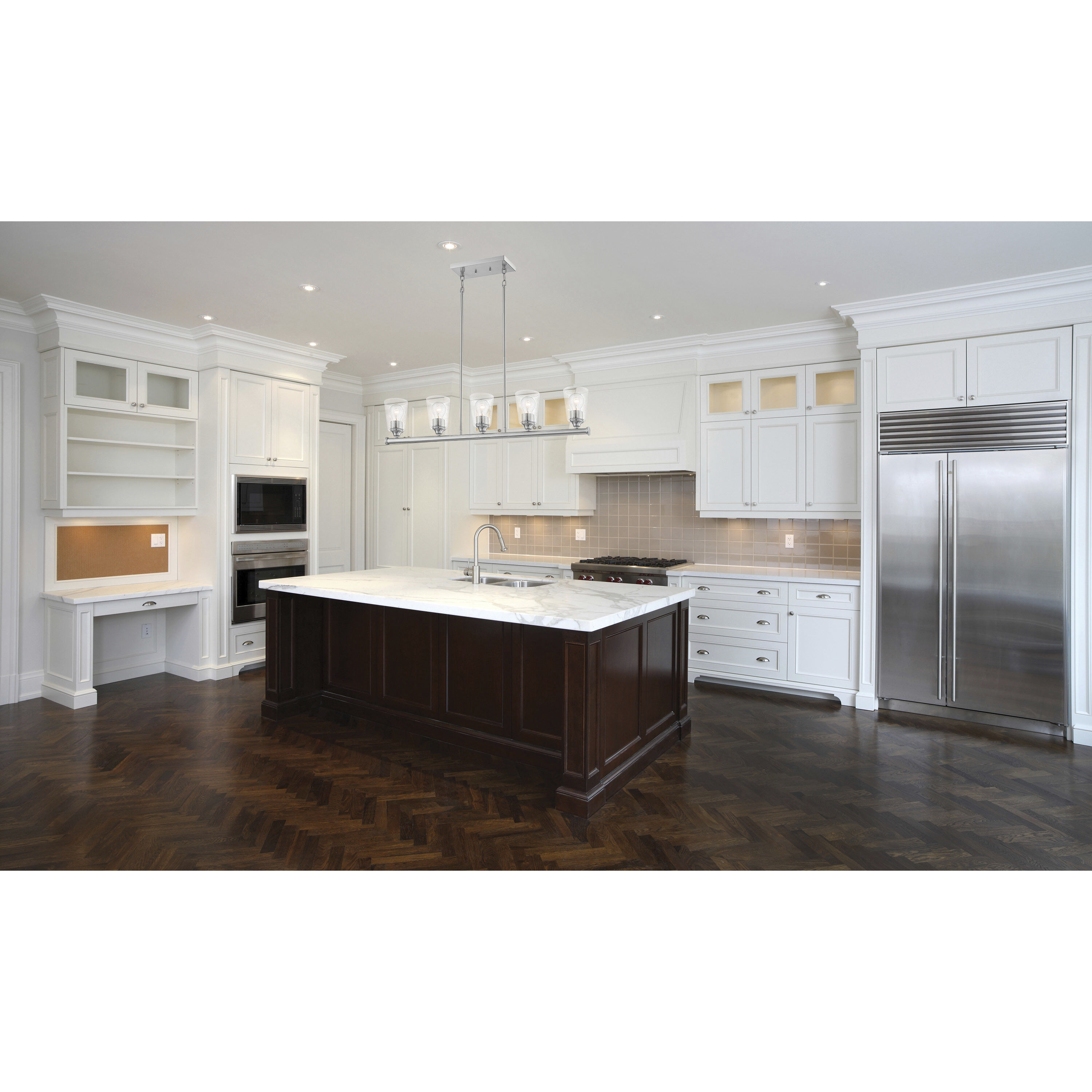 Bransel 5 Light 4.5 inch Brushed Nickel Pendant Ceiling Light