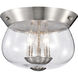 Boliver 3 Light 13.5 inch Brushed Nickel Flush Mount Ceiling Light