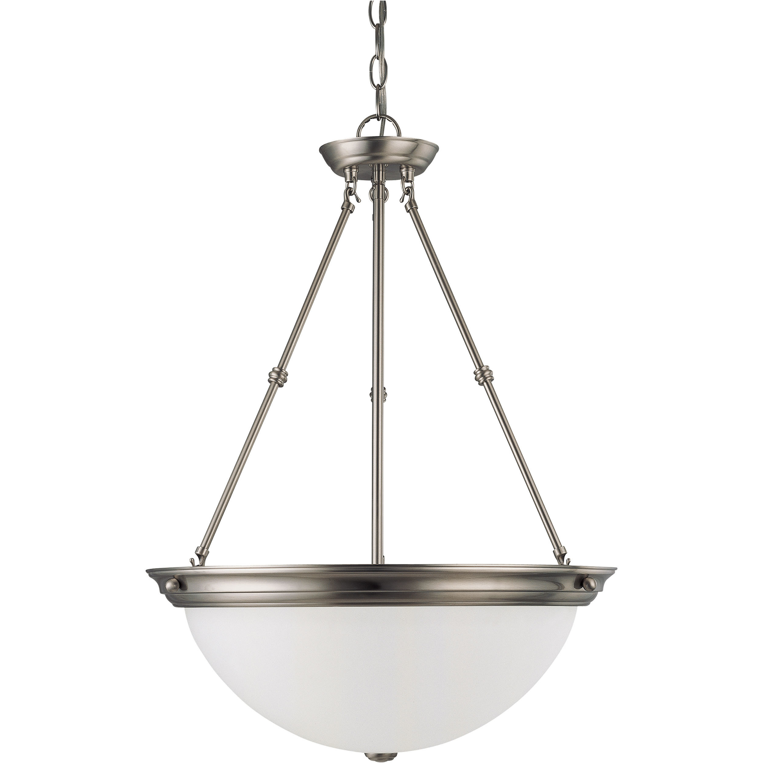 Brentwood 3 Light 20 inch Brushed Nickel Pendant Ceiling Light
