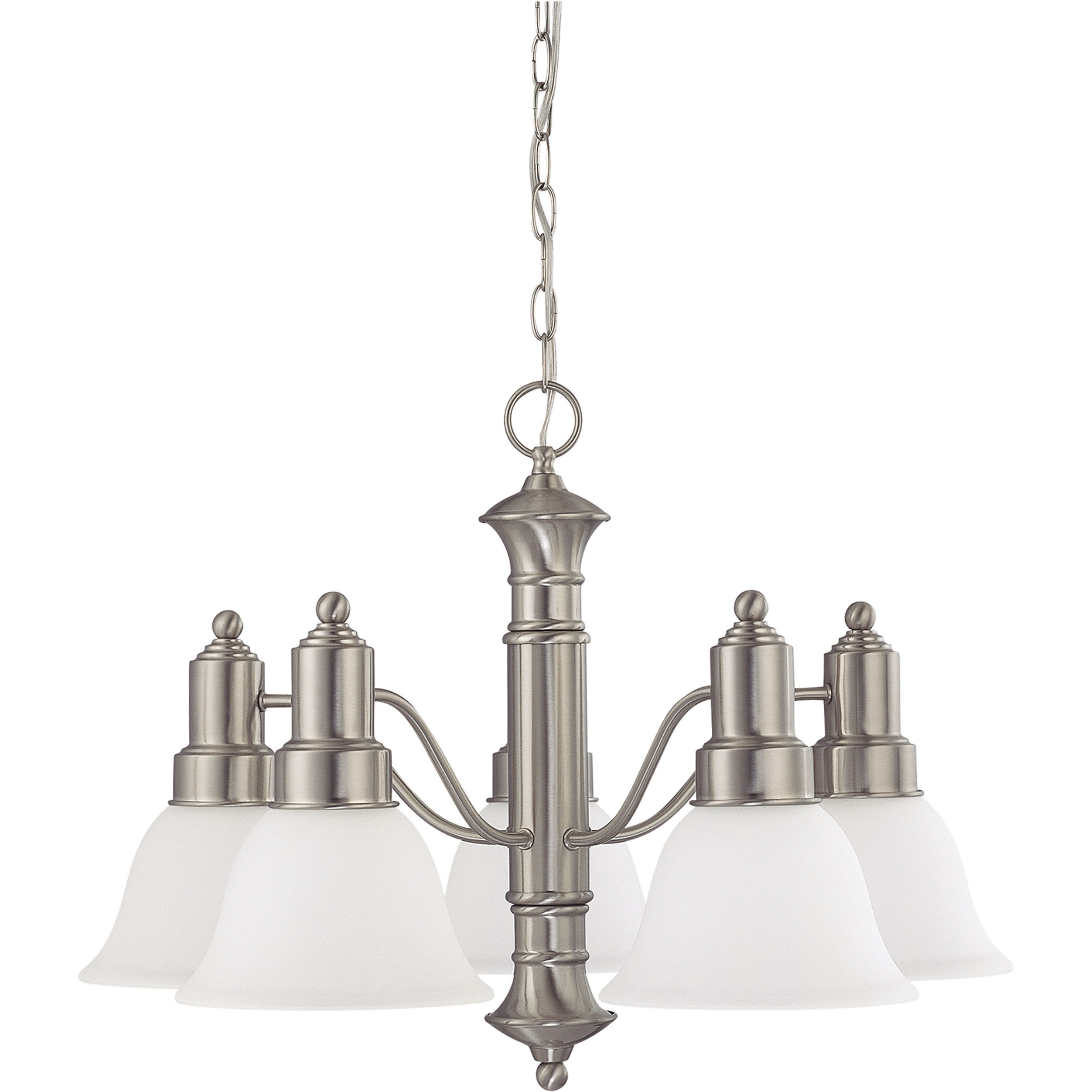 Gotham 5 Light 24.5 inch Brushed Nickel Chandelier Ceiling Light