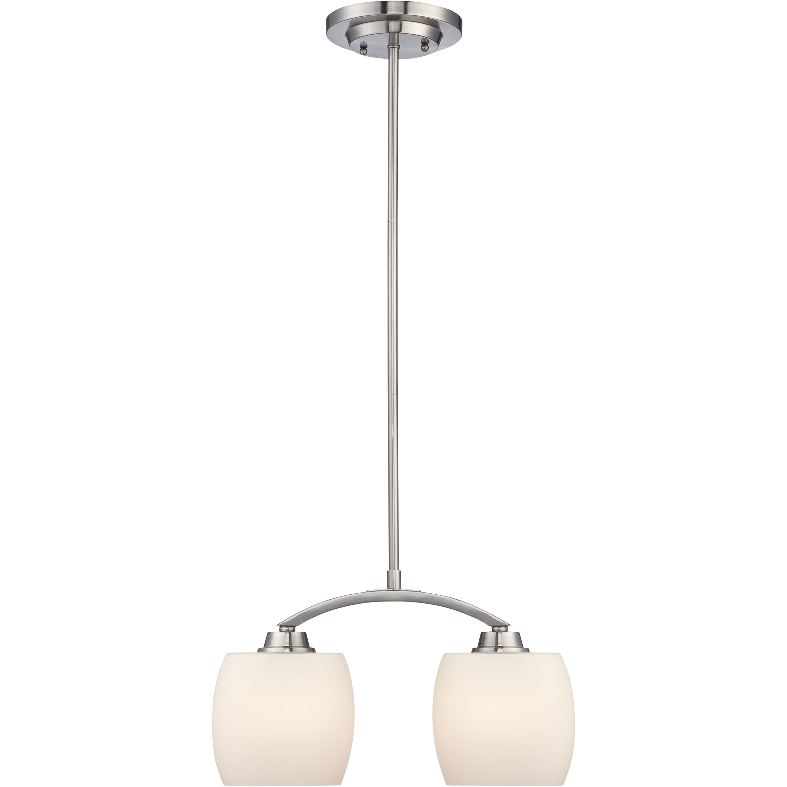 Helium 2 Light 15 inch Brushed Nickel Mini Pendant Ceiling Light
