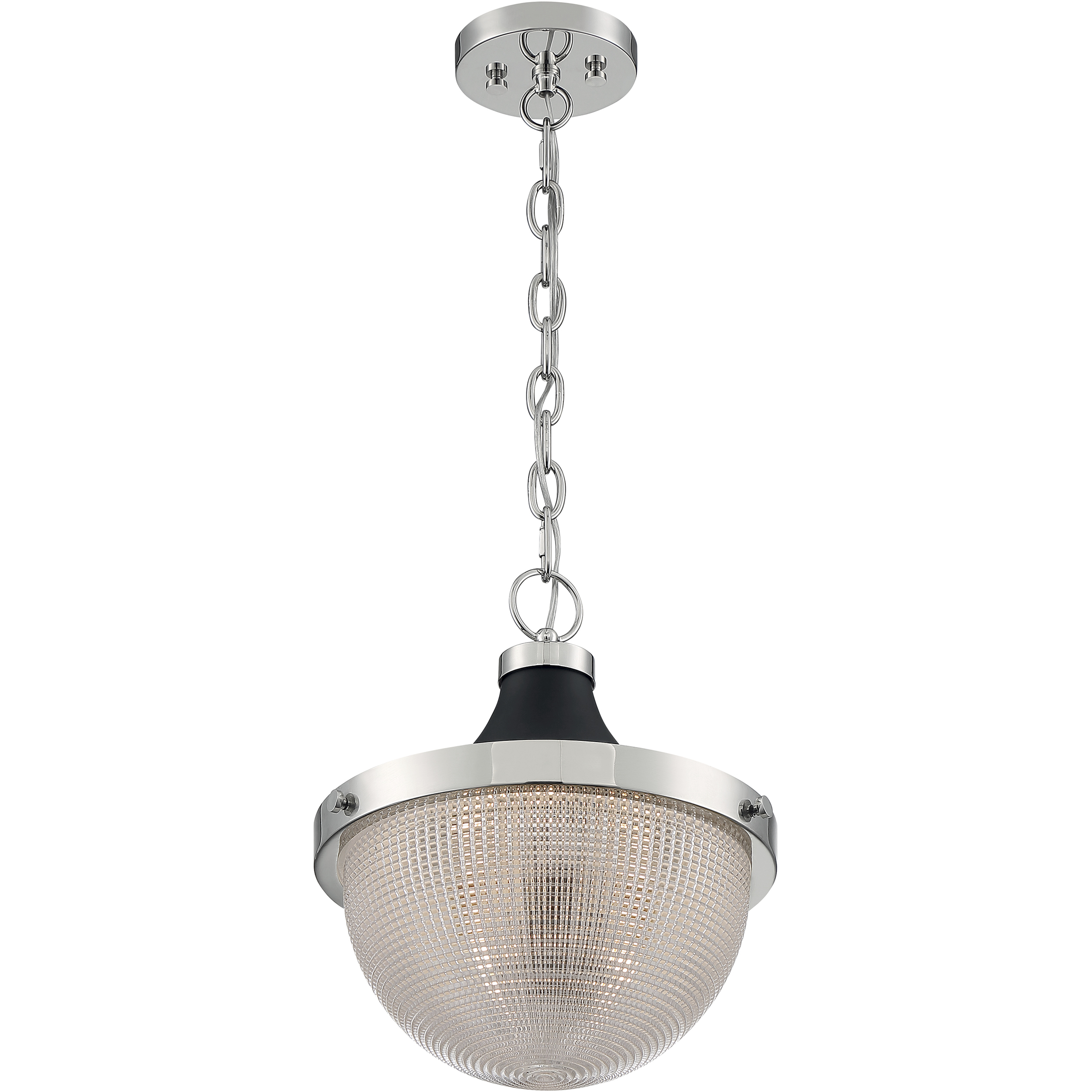 Faro 1 Light 12.63 inch Polished Nickel and Black Accents Pendant Ceiling Light