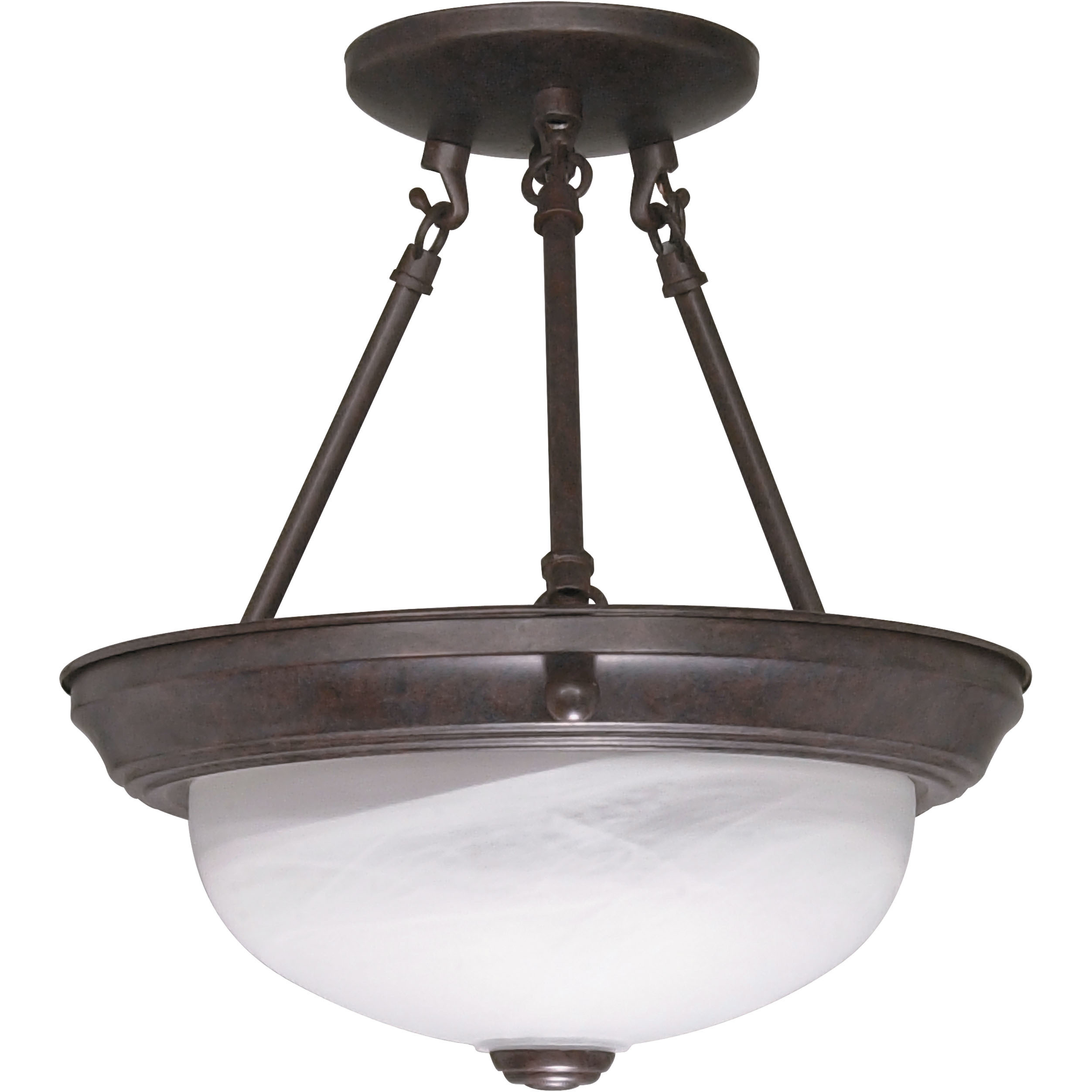 Brentwood 2 Light 11.38 inch Old Bronze Semi-Flush Ceiling Light