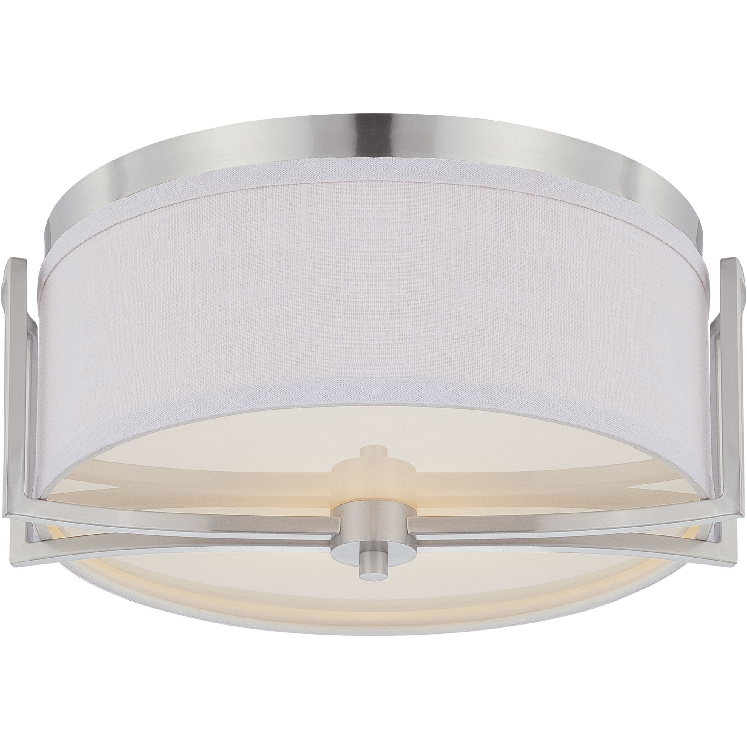 Gemini 2 Light 15 inch Brushed Nickel Flush Mount Ceiling Light