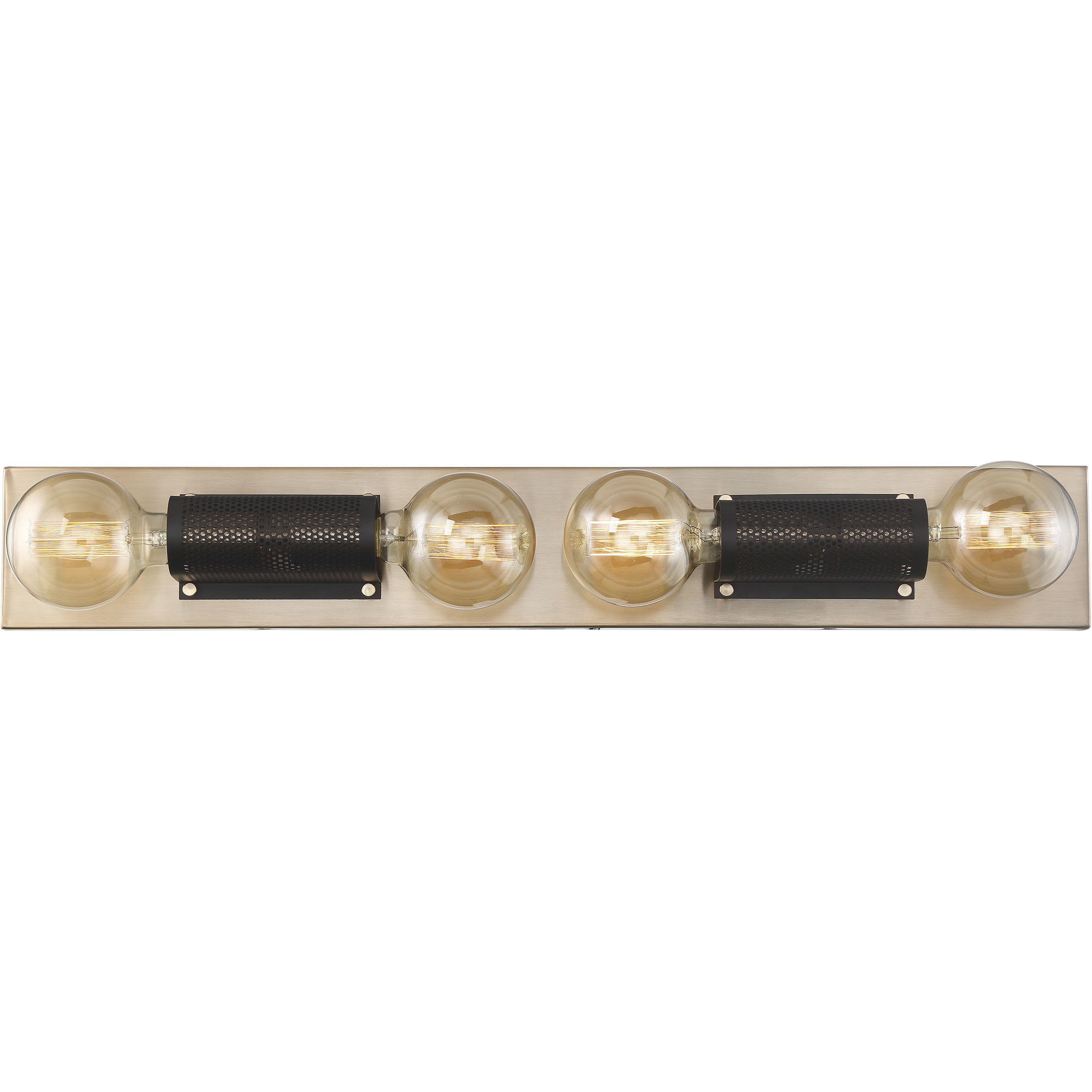 Passage 4 Light 30 inch Copper Brushed Brass and Black Vanity Light Wall Light