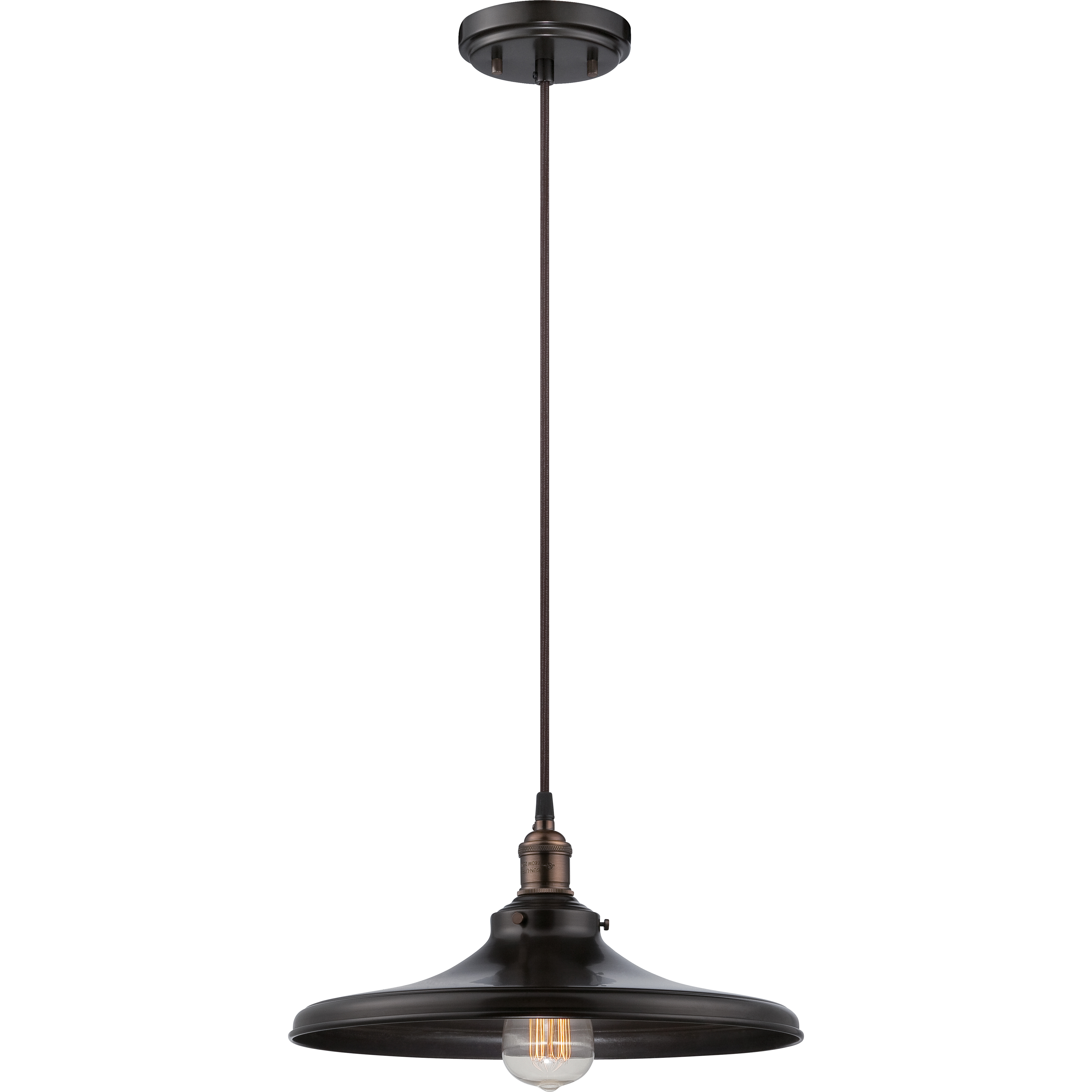 Vintage 1 Light 14 inch Rustic Bronze Pendant Ceiling Light