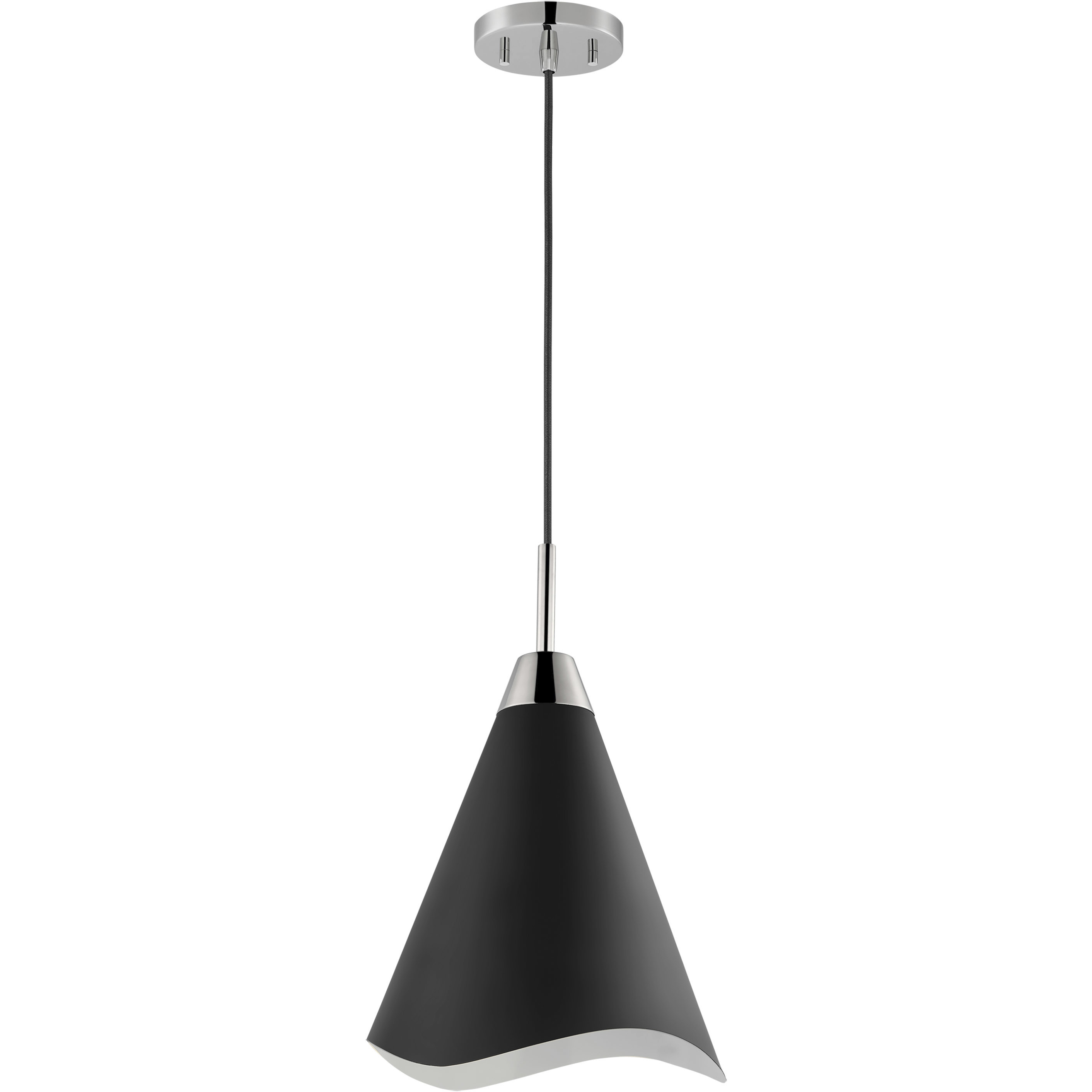Nuvo 60/7475 Tango 1 Light 12 inch Matte Black/Polished Nickel