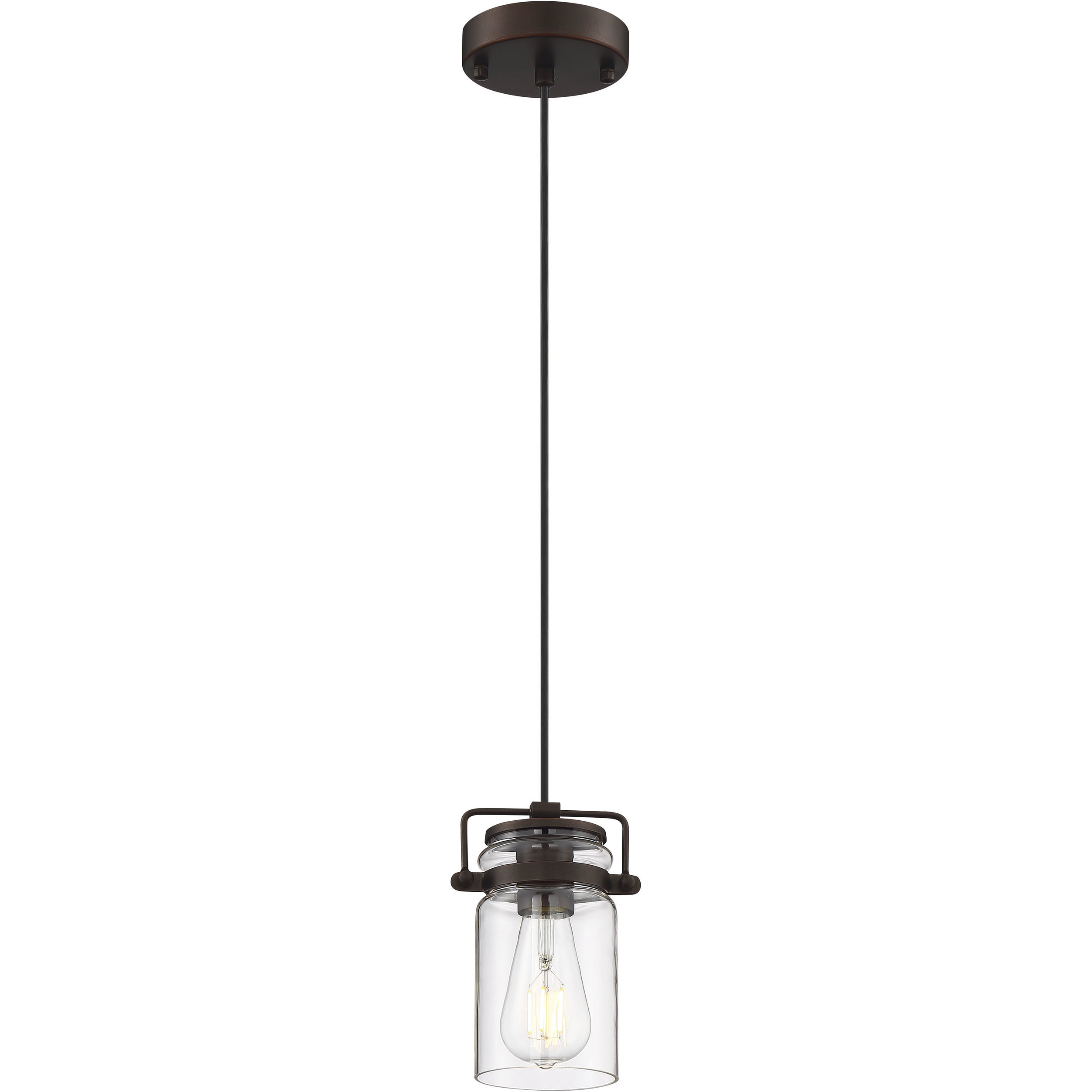 Antebellum 1 Light 5 inch Mahogany Bronze and Clear Mini Pendant Ceiling Light