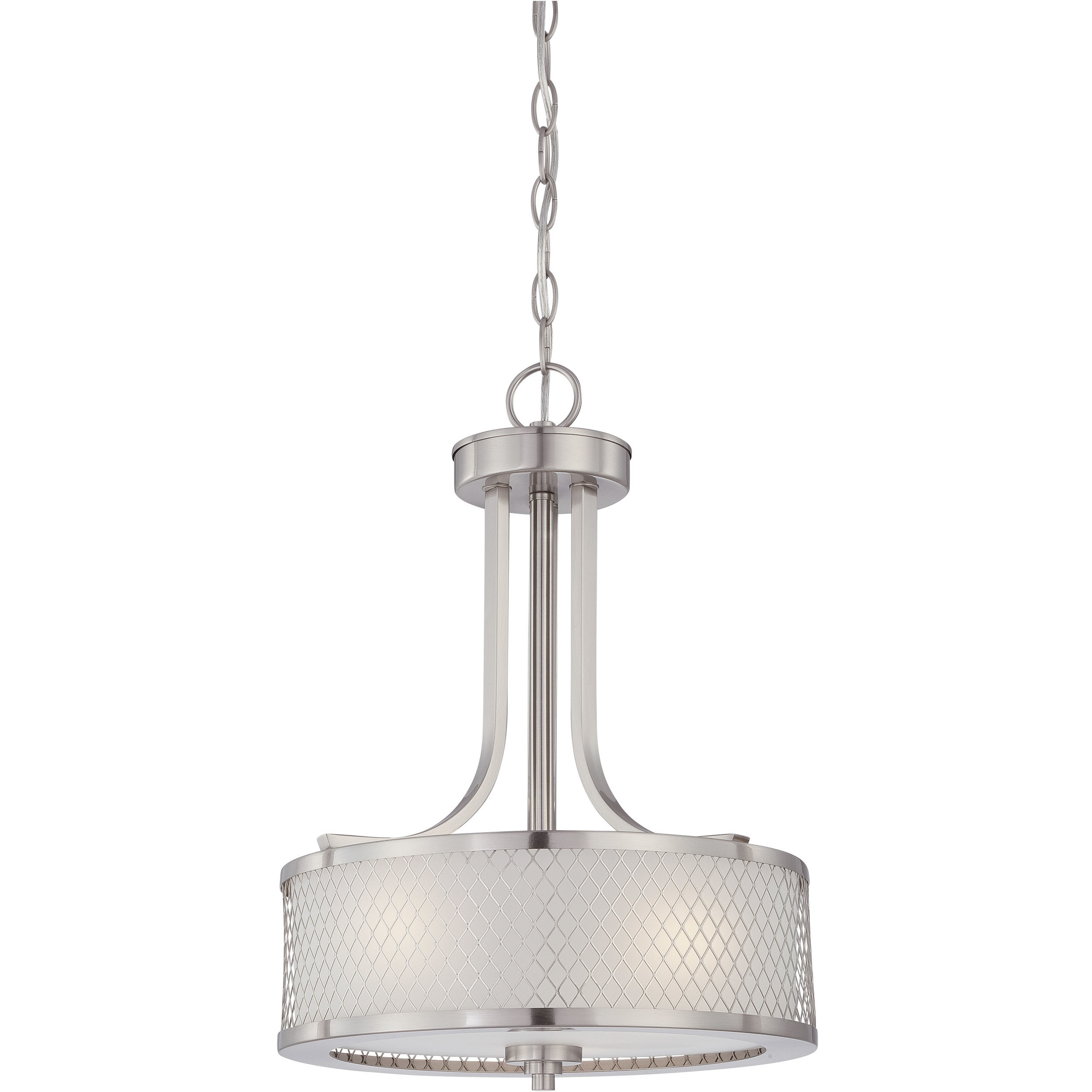 Fusion 3 Light 13.75 inch Brushed Nickel Pendant Ceiling Light