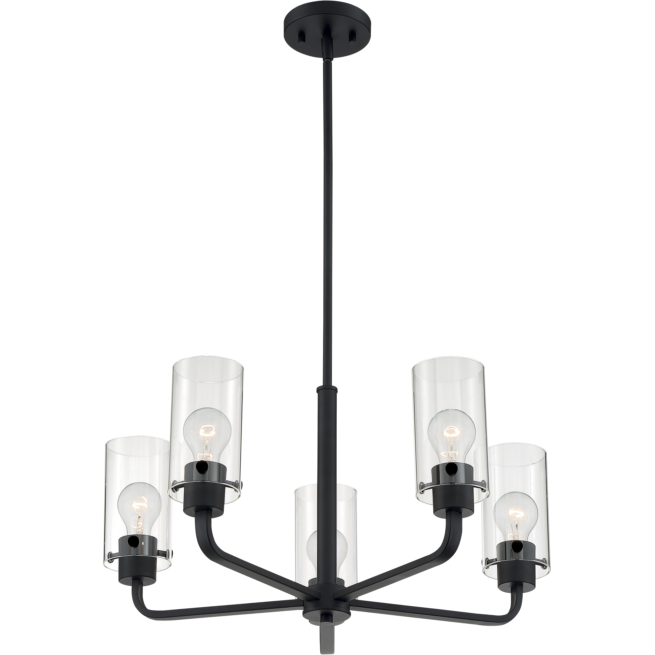 Nuvo 60 7275 Sommerset 5 Light 24 inch Matte Black Chandelier