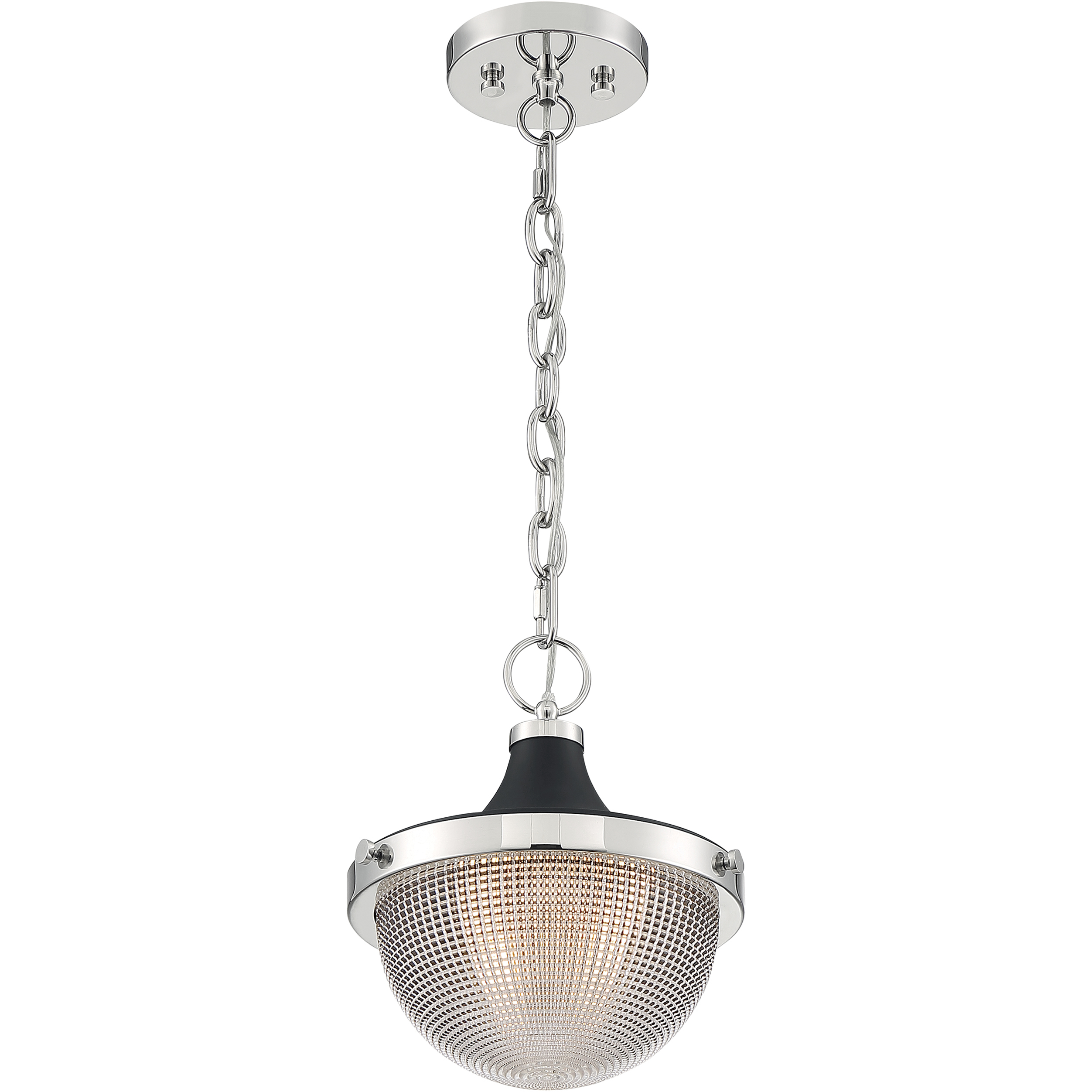 Faro 1 Light 10 inch Polished Nickel and Black Accents Pendant Ceiling Light