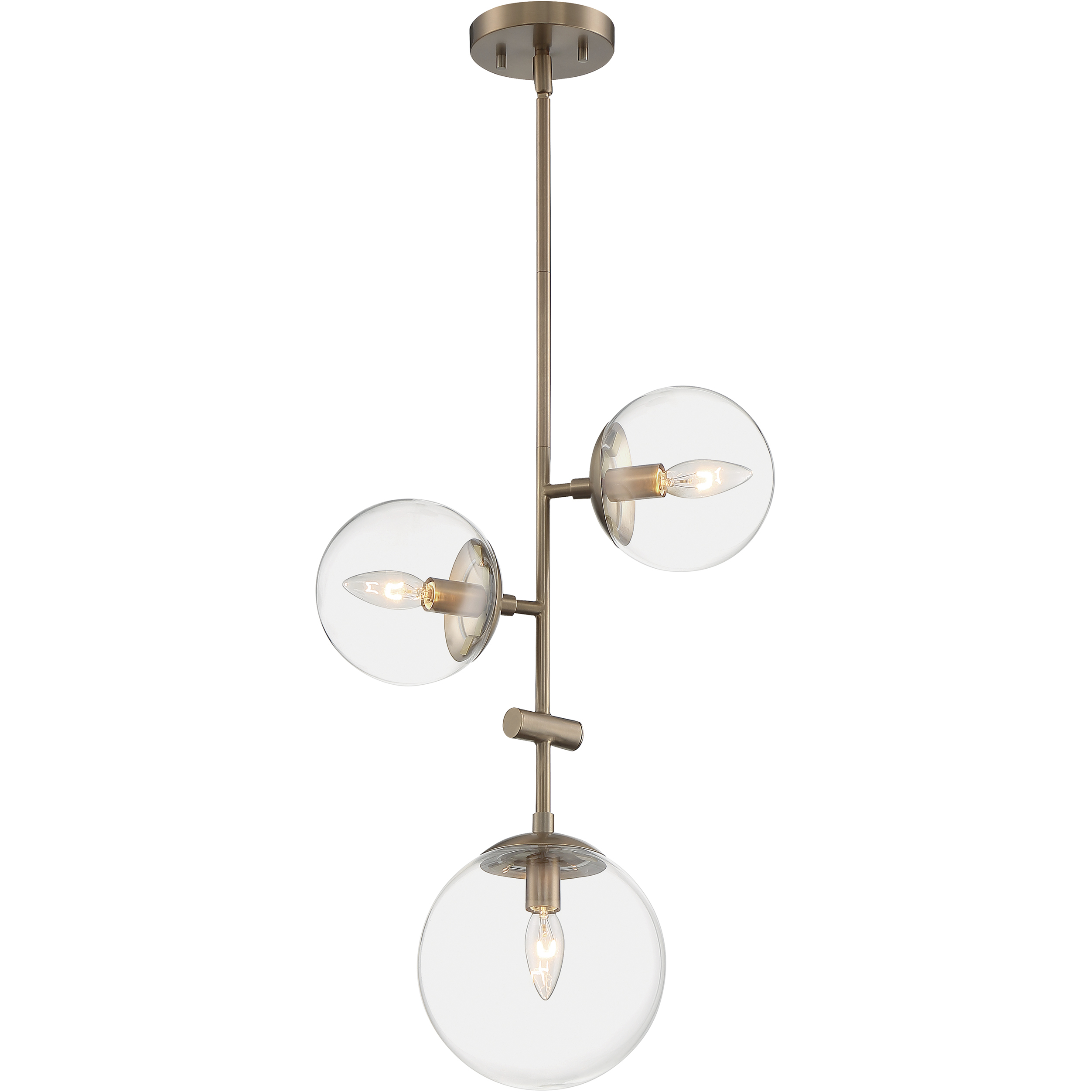 Sky 3 Light 14.88 inch Burnished Brass Pendant Ceiling Light