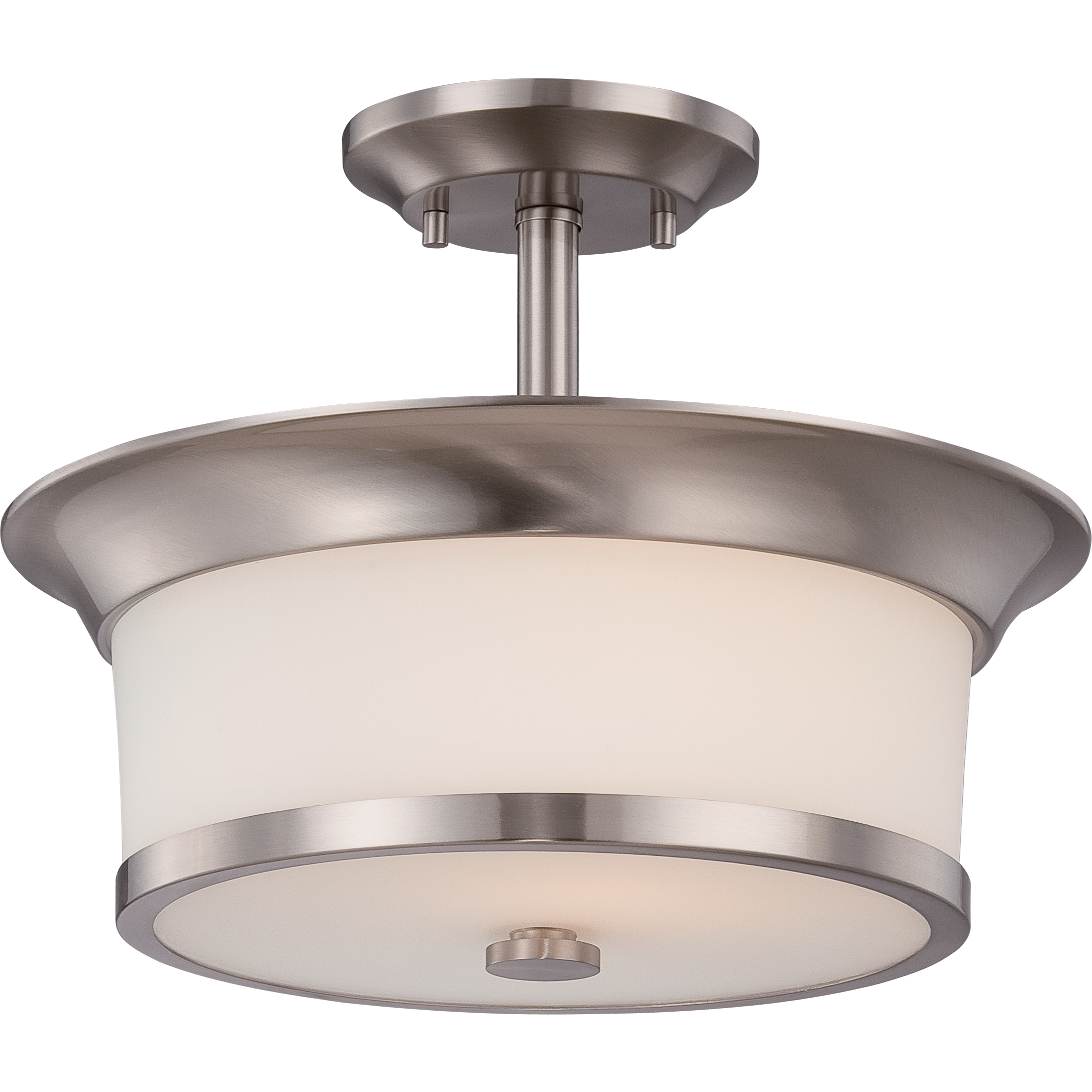 Mobili 2 Light 13 inch Brushed Nickel Semi Flush Mount Ceiling Light, image size:2174x2174