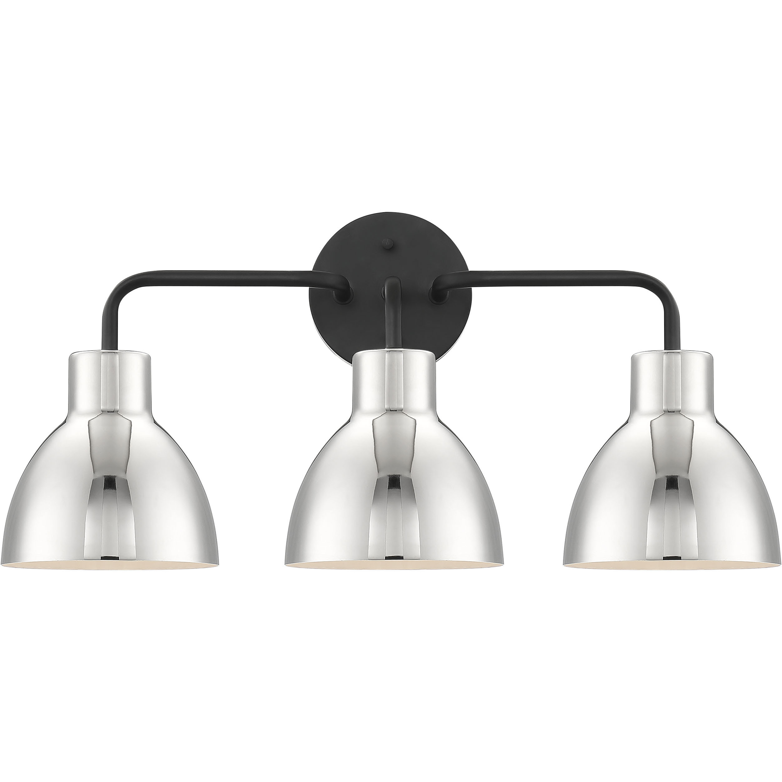 Sloan 3 Light 22 inch Matte Black and Polished Nickel Vanity Light Wall Light