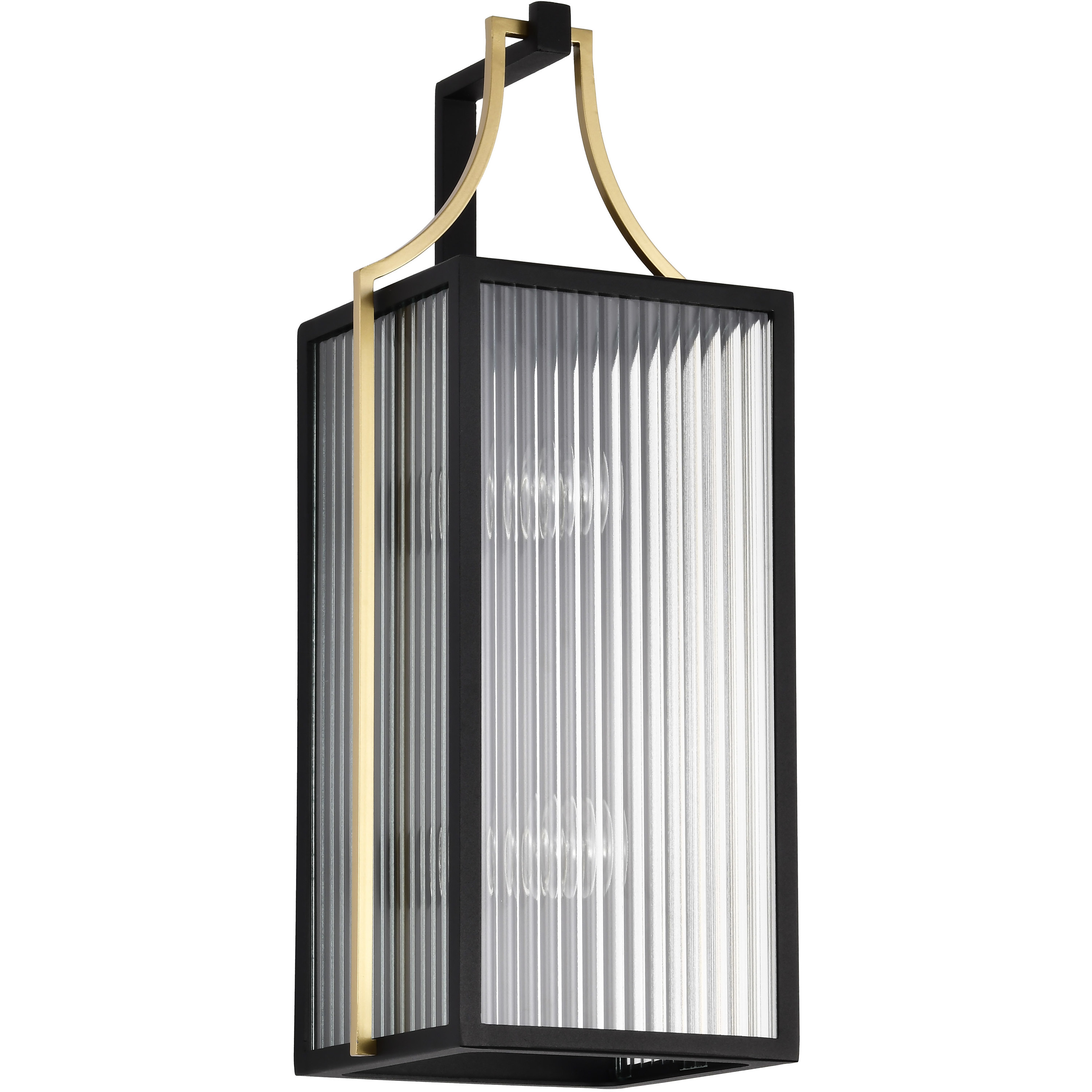 Holden 21.75 inch Black and Gold Outdoor Wall Light
