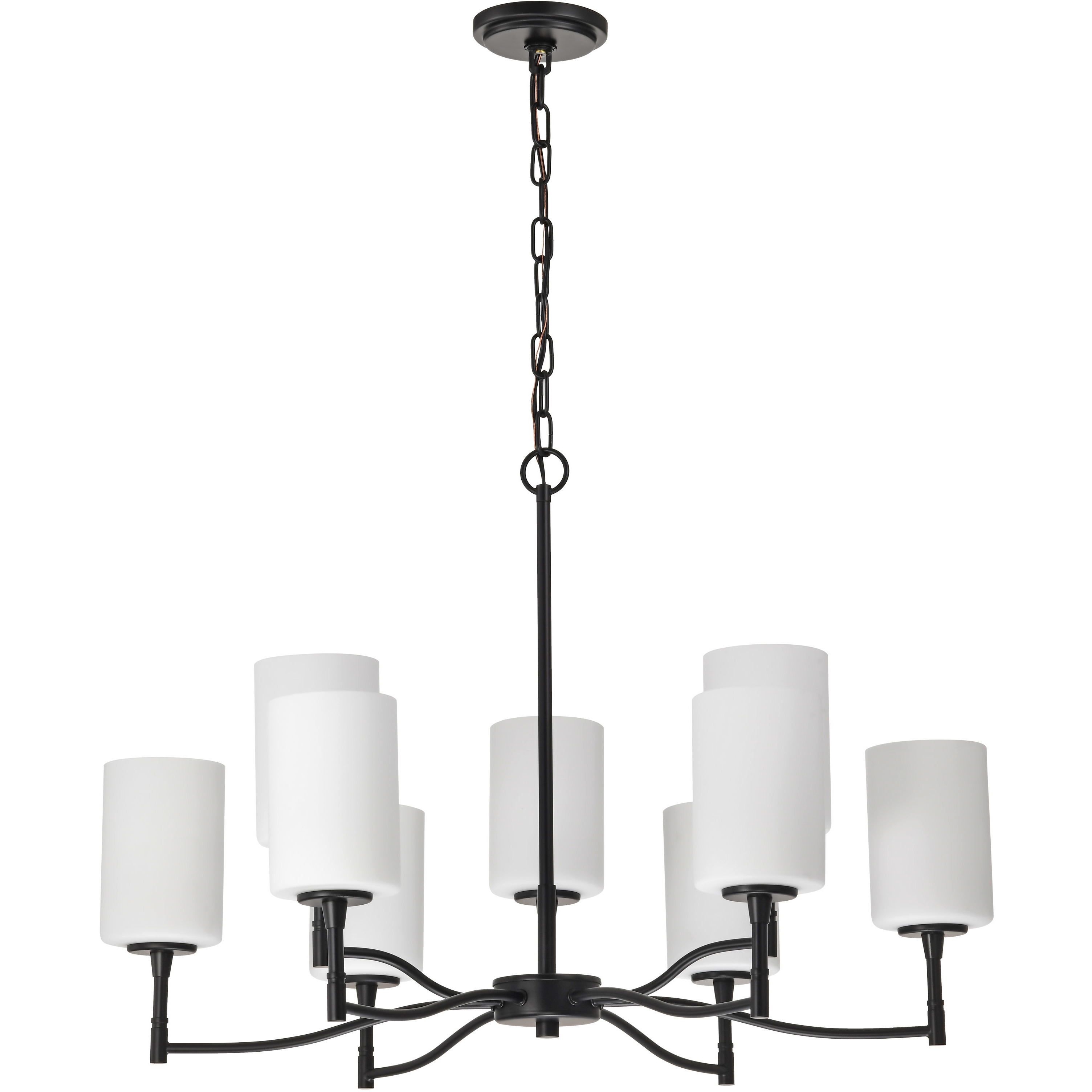 Liam 30 inch Matte Black Chandelier Ceiling Light