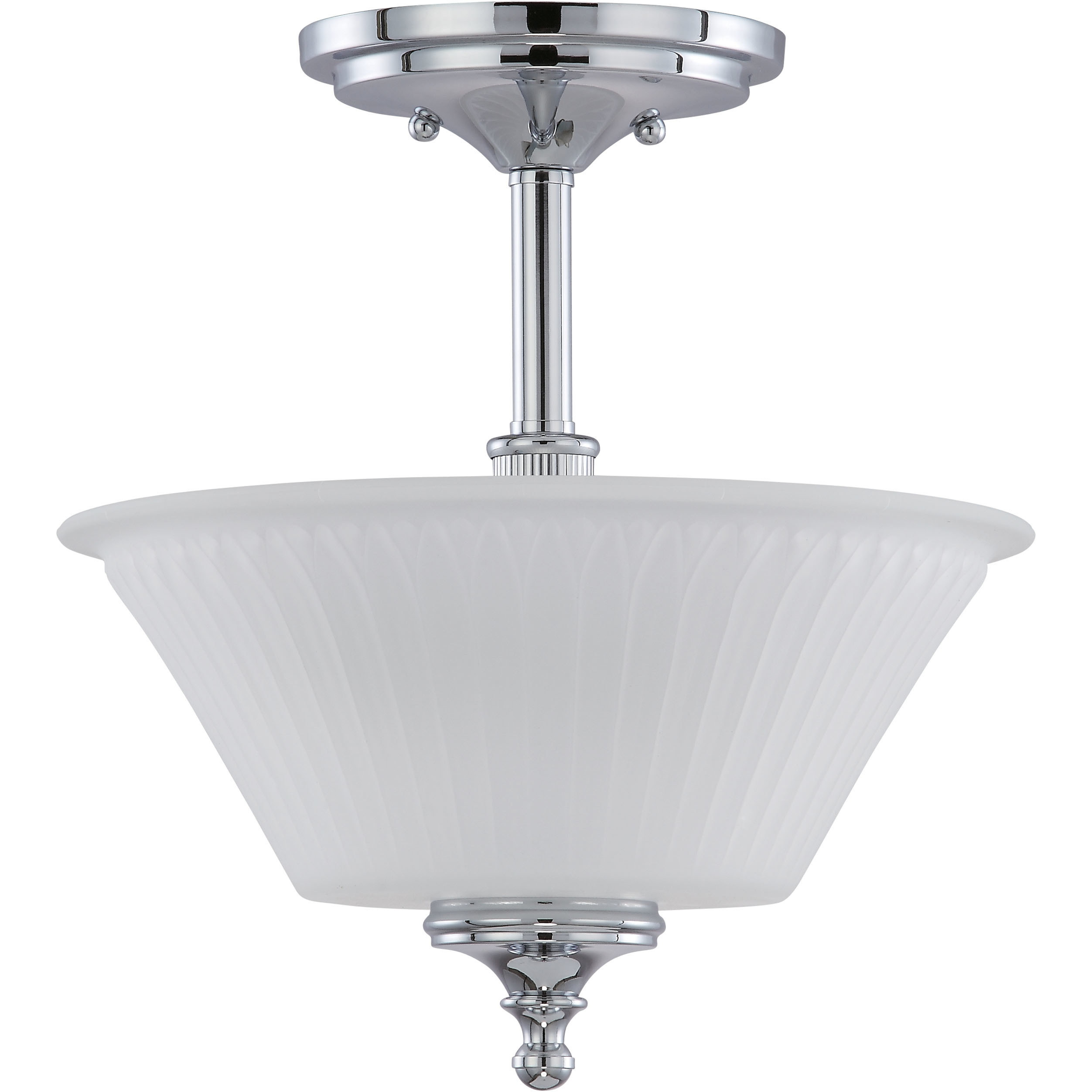 Nuvo 60 4268 Teller 2 Light 12 inch Polished Chrome Semi Flush Mount Ceiling Light