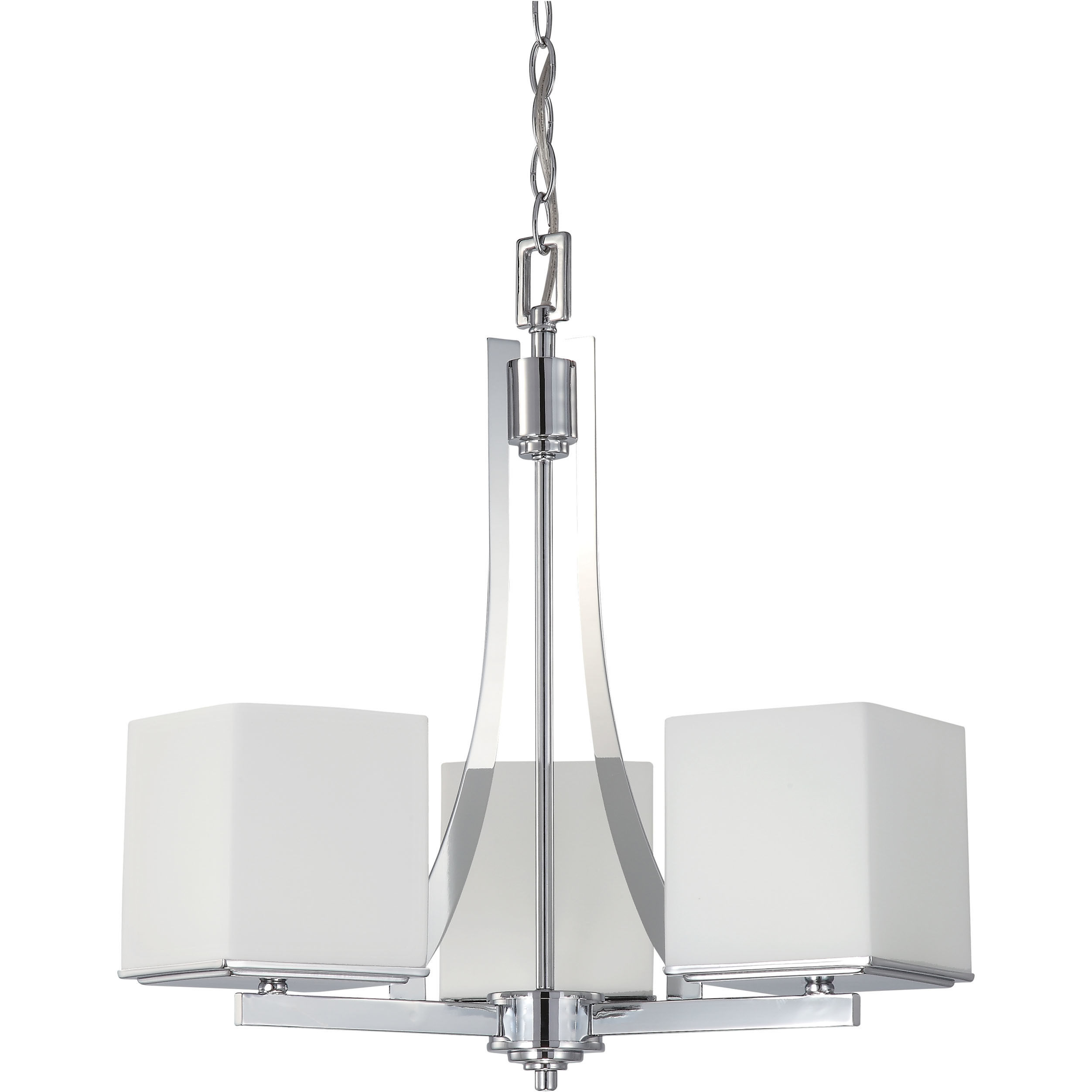 Bento 3 Light 20.25 inch Polished Chrome Chandelier Ceiling Light