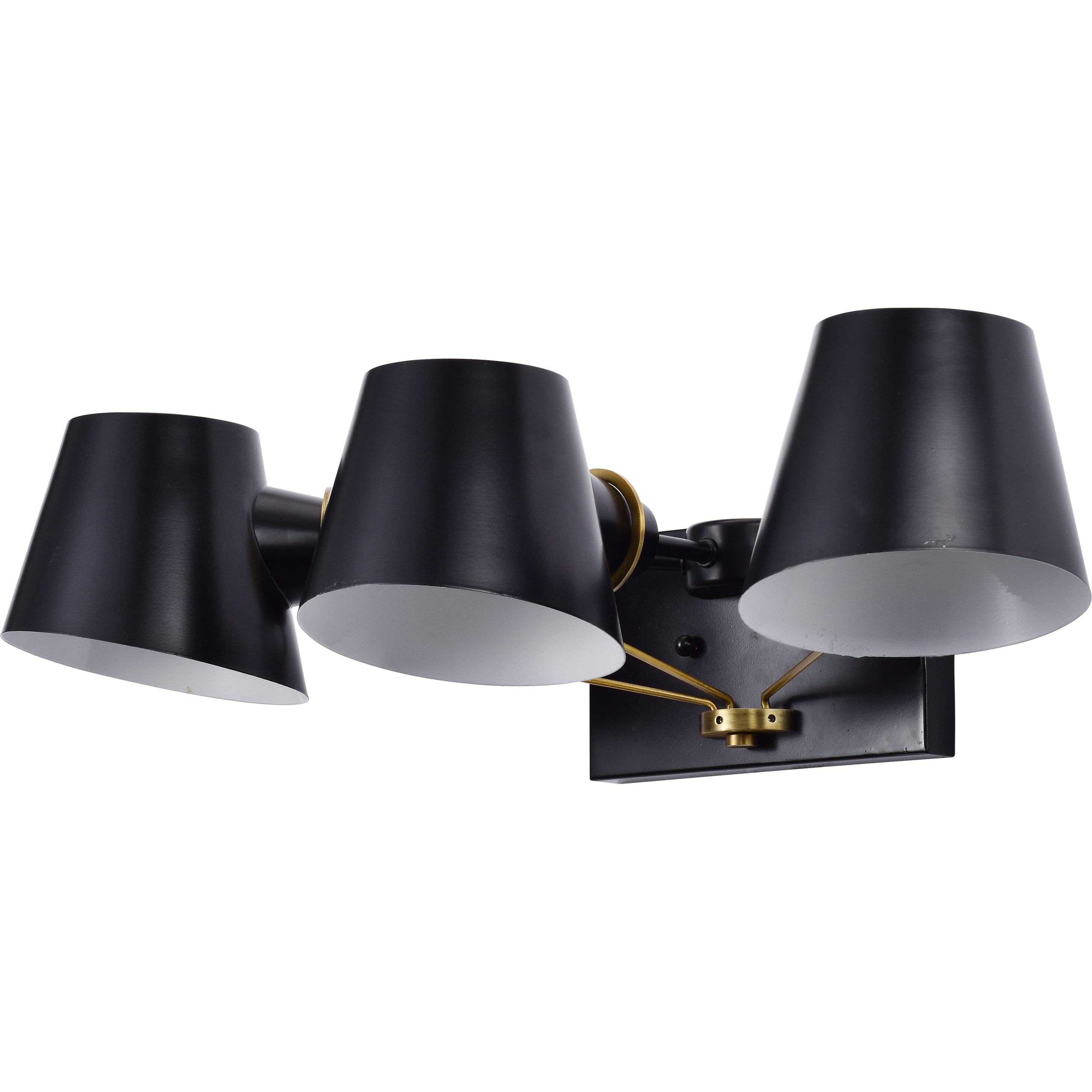 Baxter 3 Light 23.5 inch Black/Burnished Brass Bathroom Vanity Lights Wall Light