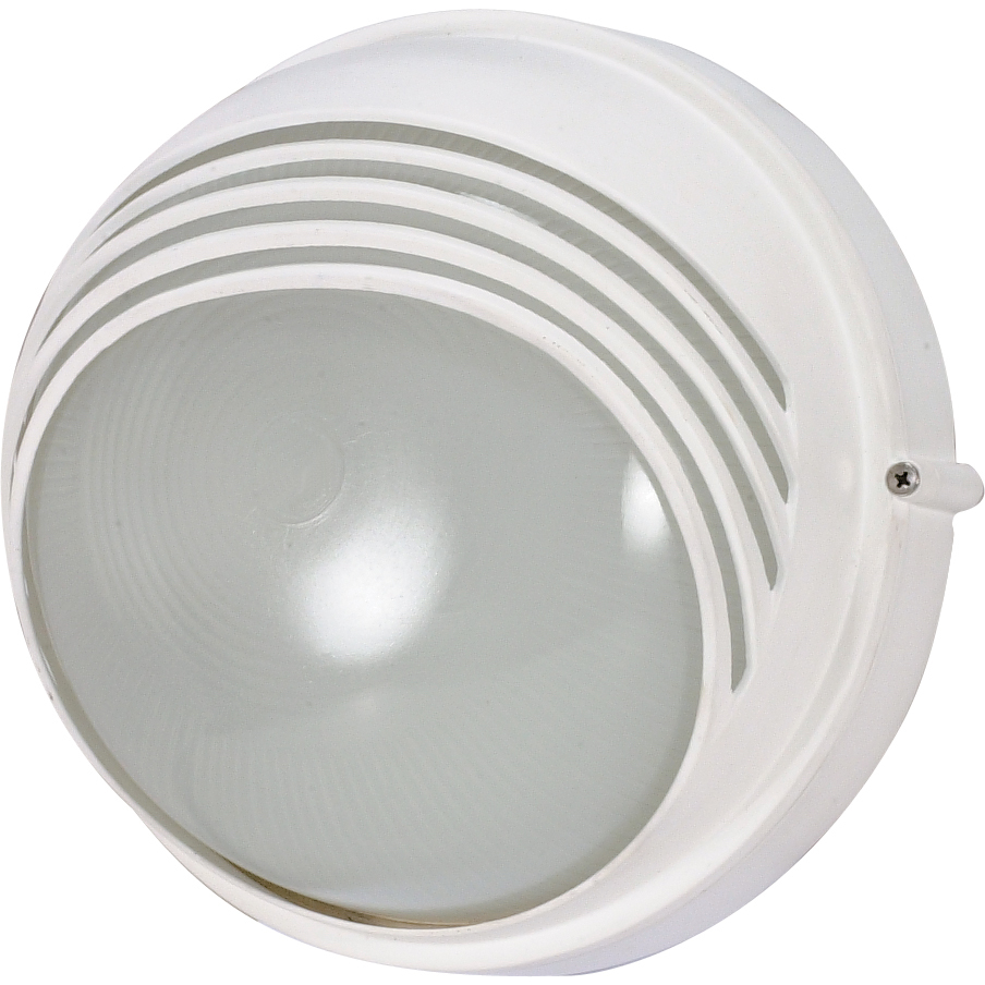 Brentwood 1 Light 7.5 inch Semi Gloss White Outdoor Bulk Head, Round Hood