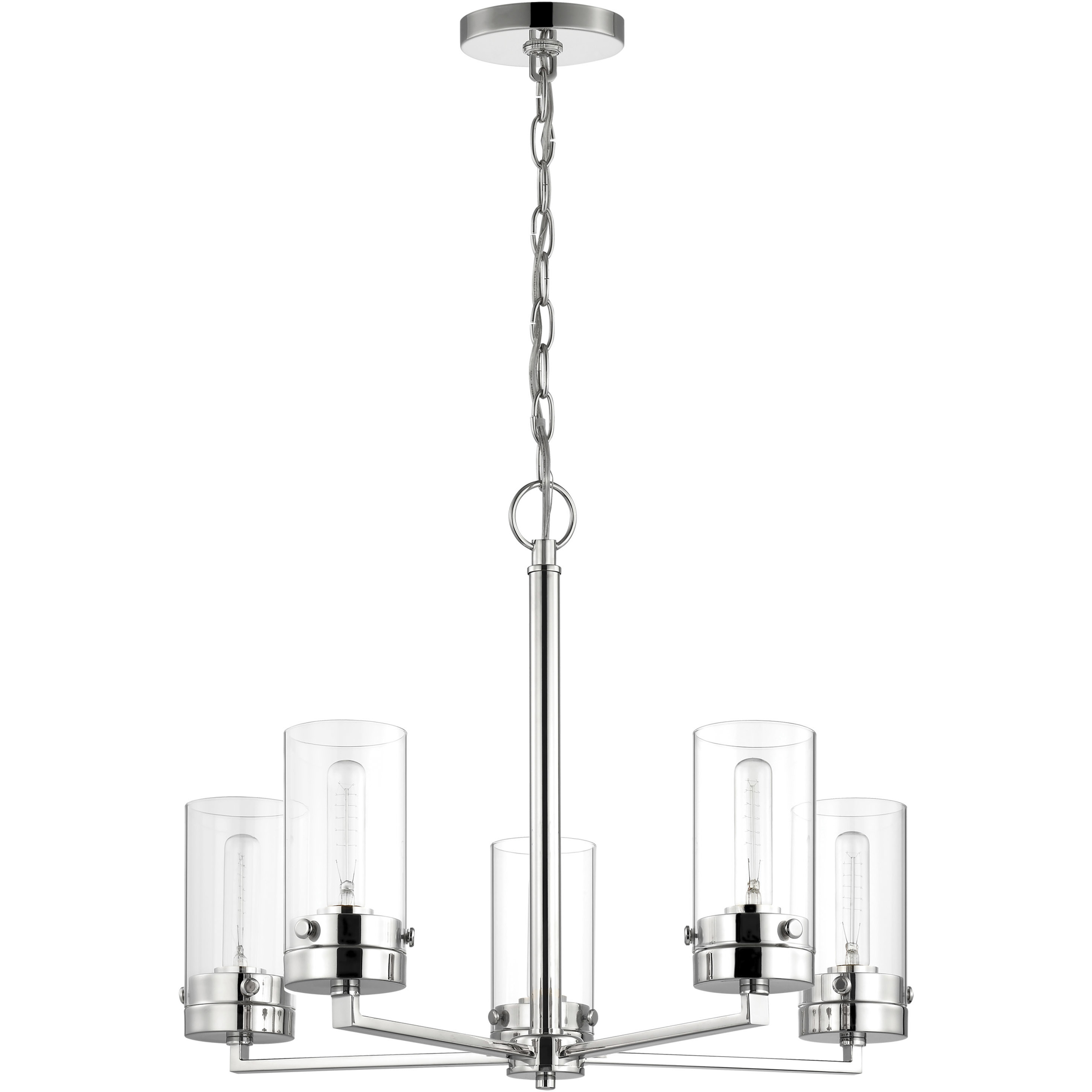Intersection 5 Light 24 inch Polished Nickel Chandelier Ceiling Light