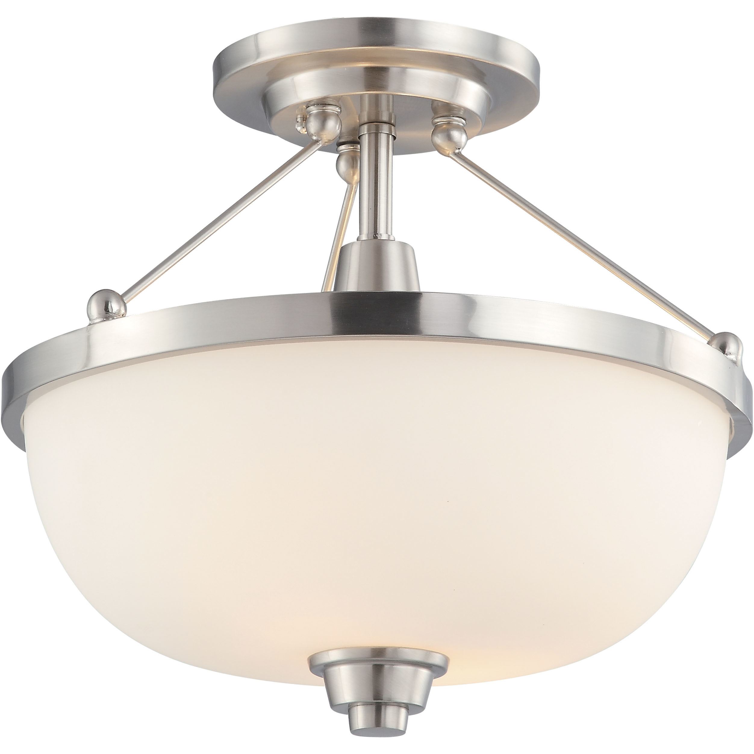 Nuvo 60/4188 Helium 2 Light 13.75 inch Brushed Nickel Semi Flush