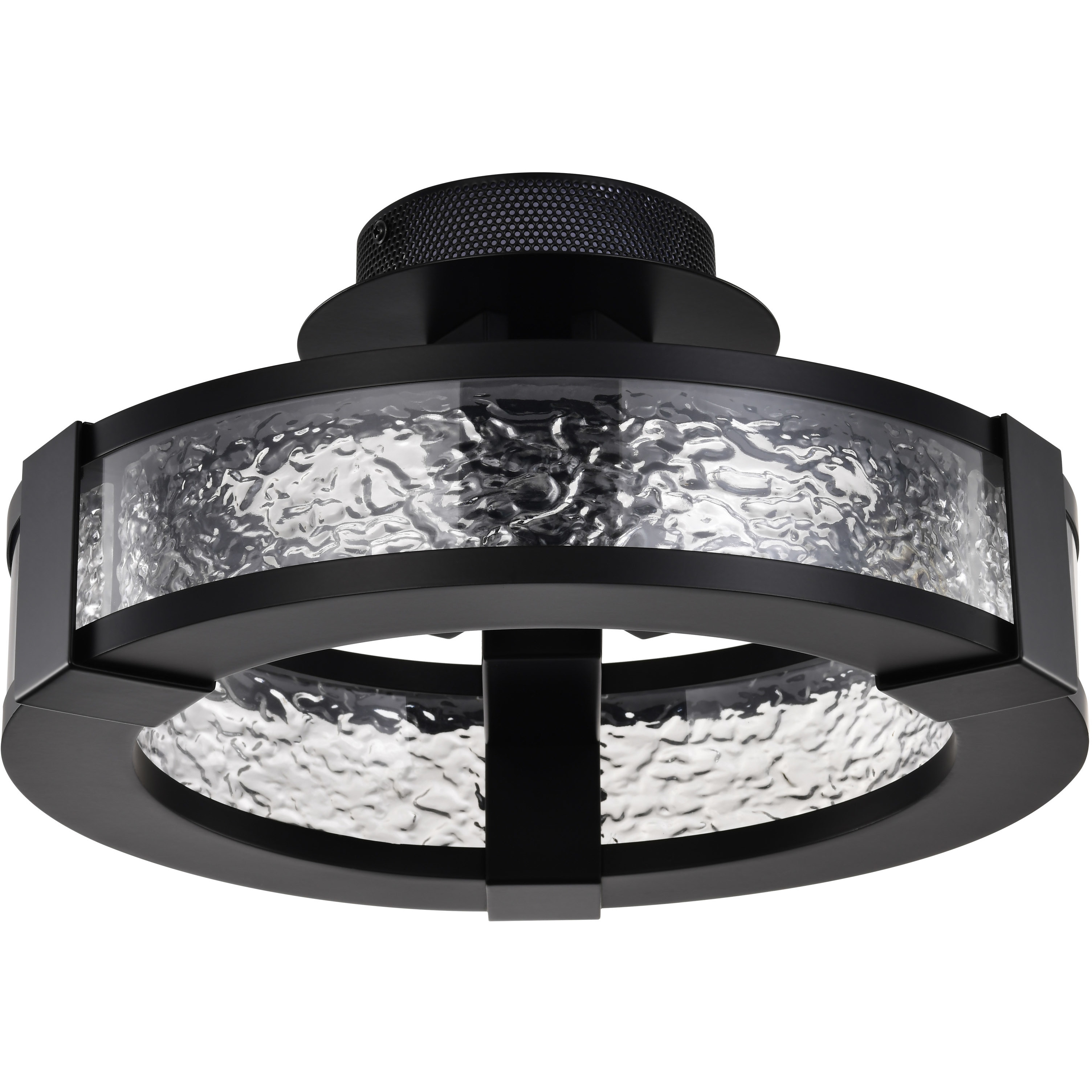 Darrow LED 13.75 inch Matte Black Semi Flush Mount Ceiling Light